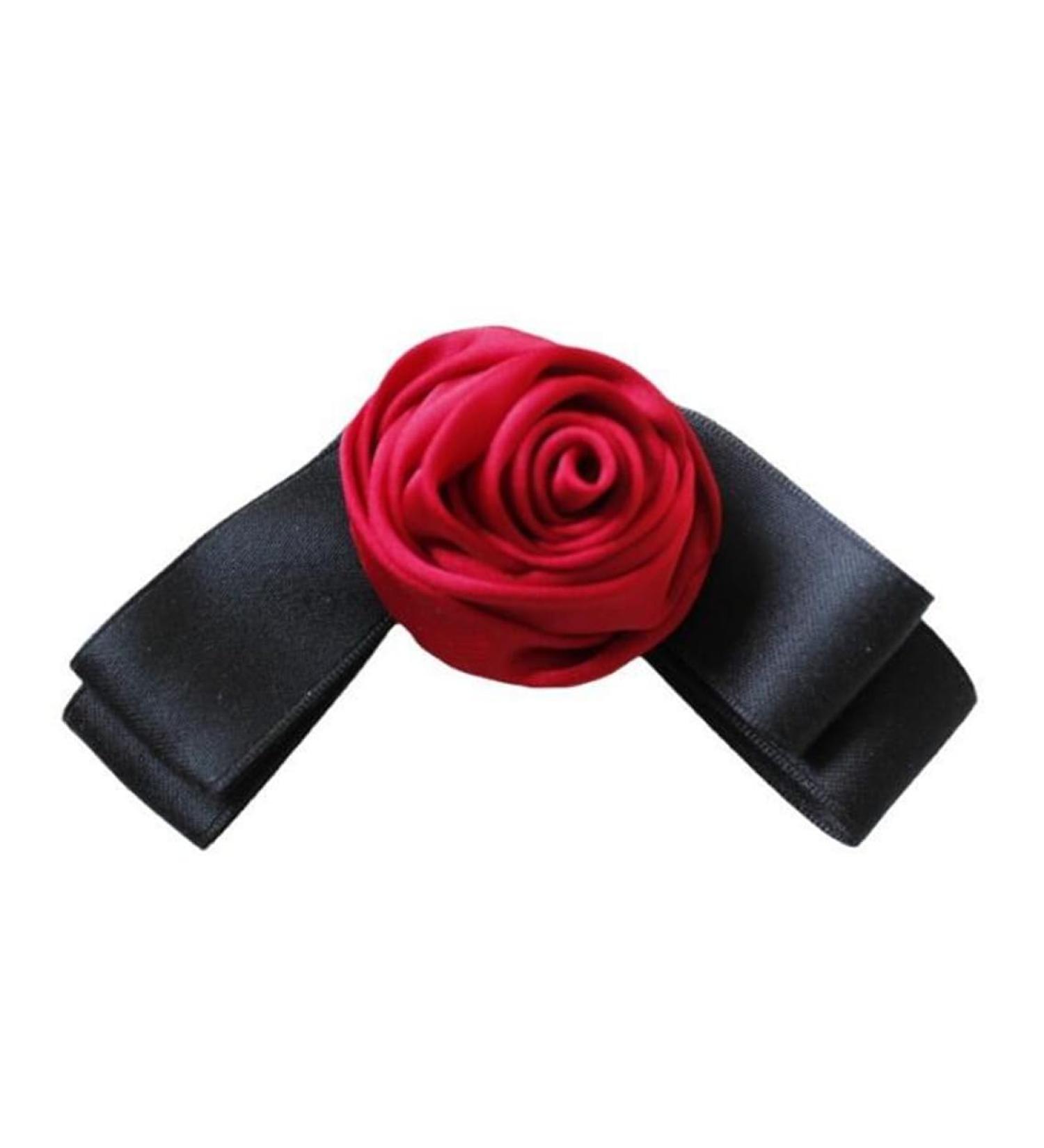 gaobaozhu Rose Black Bow Vintage Style Fabric Flower Hair Clip Women's Butterfly Knot Suitable for Dating and Daily Dressing - Buy Online on GoSupps.com