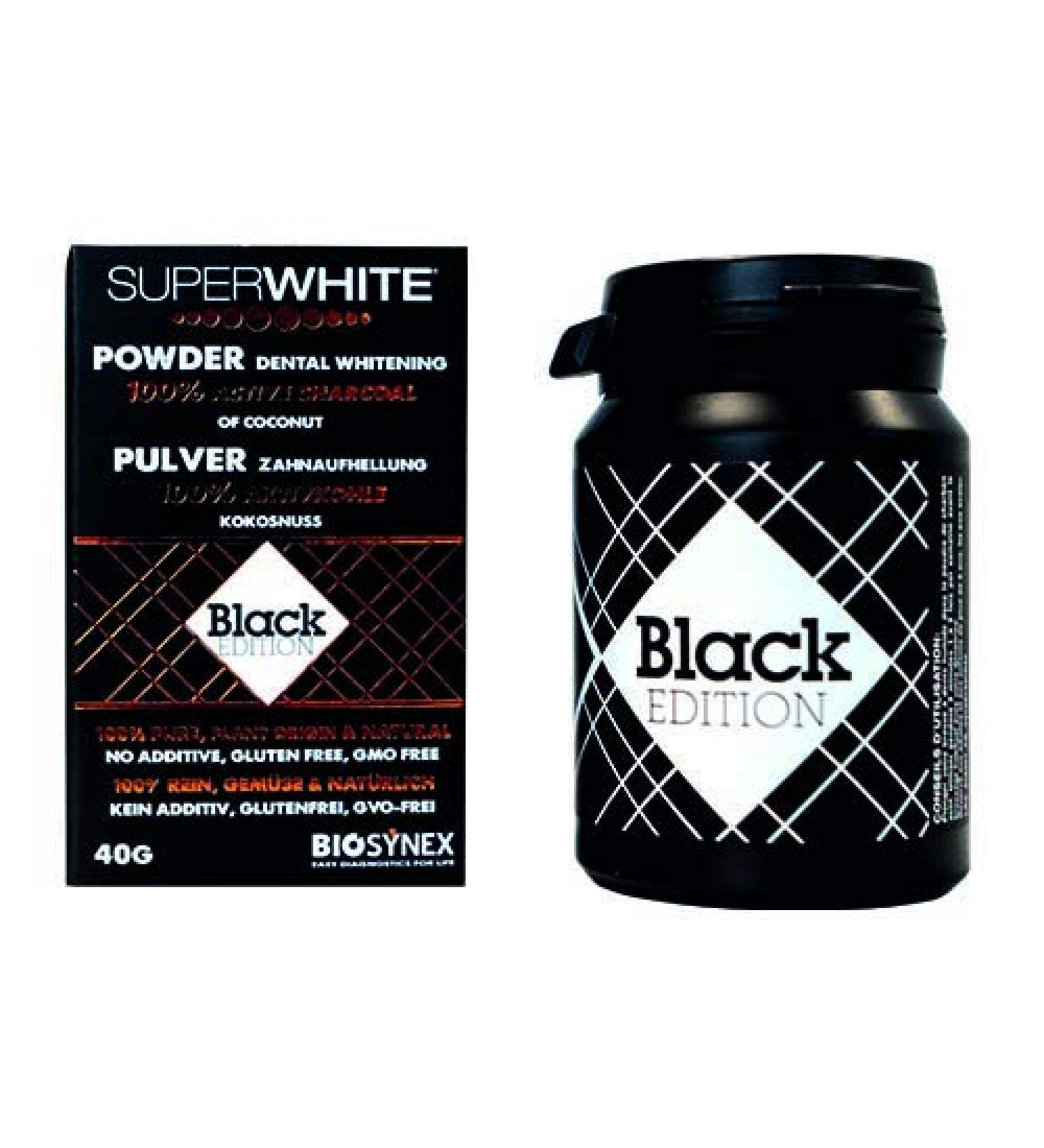 SUPERWHITE teeth whitening powder with activated carbon