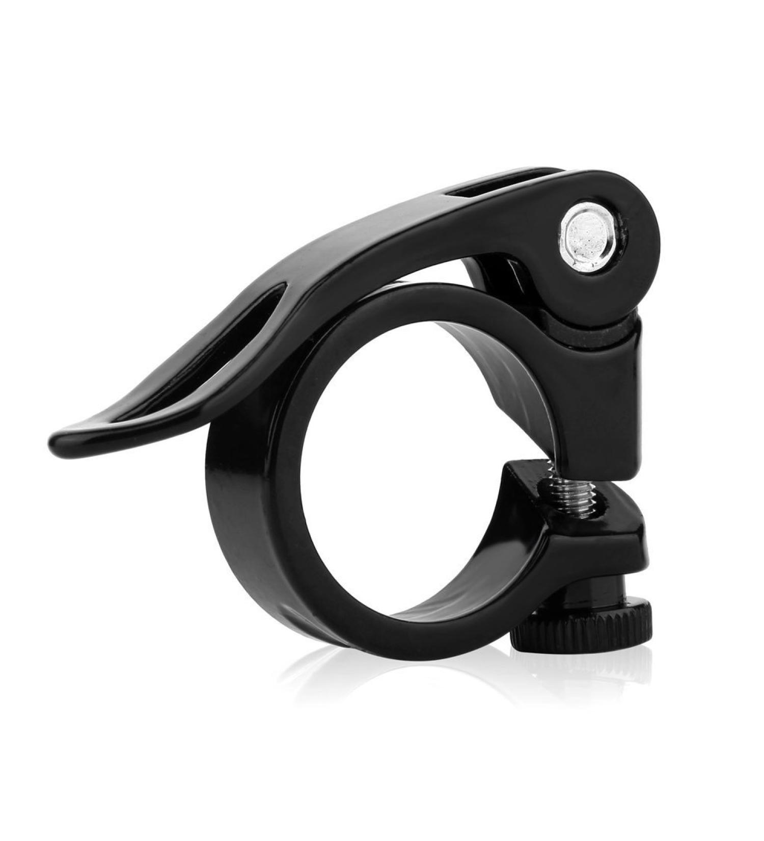 Bike Seat Post Clamp 31.8mm/34.9mm Aluminum Alloy Quick Release - Black | Mountain Tube Bicycle Seatpost Clip - Buy Online on GoSupps.com