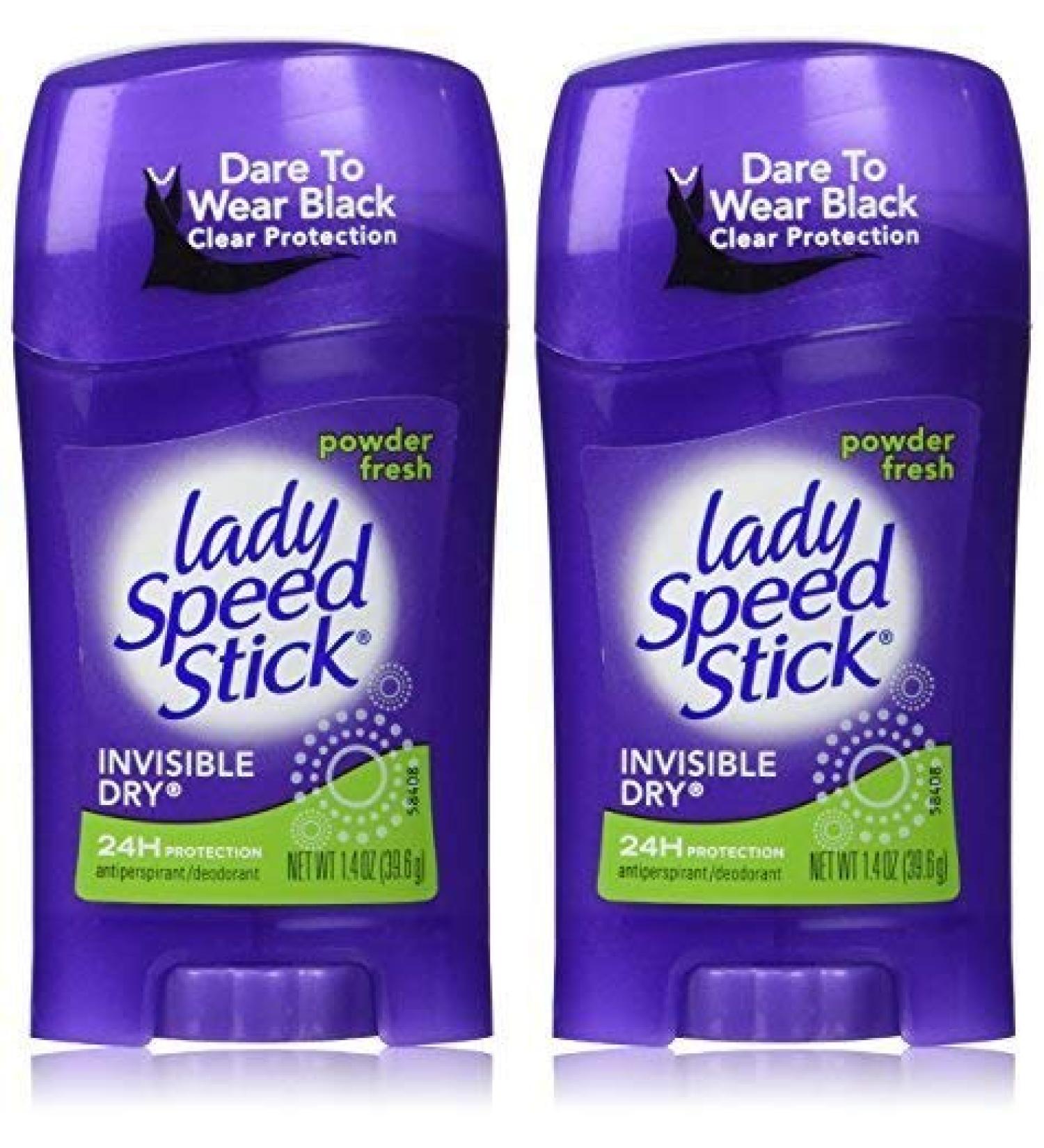 Lady Speed Stick Invisible Dry Powder Fresh Antiperspirant Deodorant Net Wt. 1.4 Oz. (2 Pack Value Bundle) by Lady Speed Stick