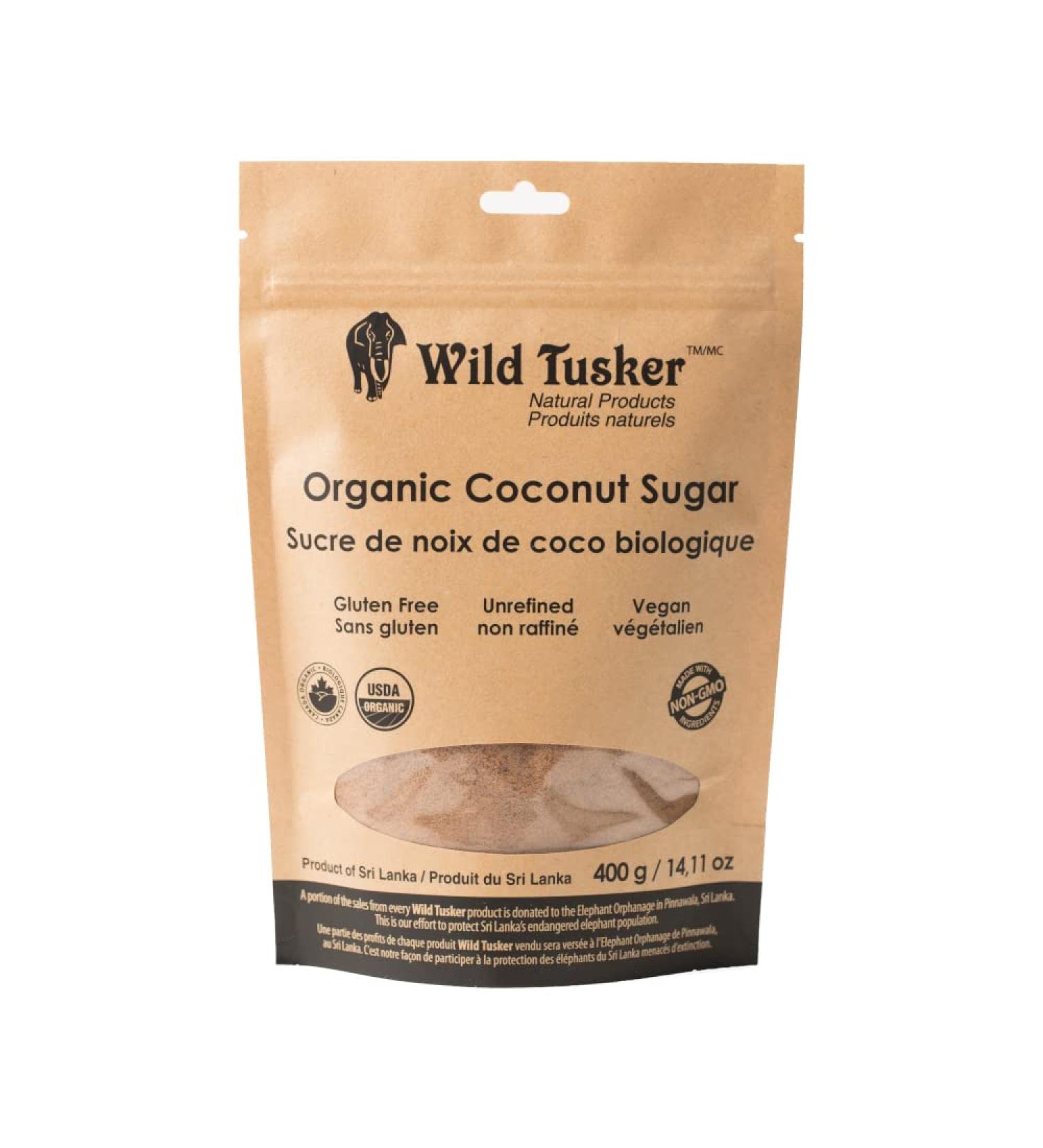 Wild Tusker Organic Coconut Sugar 400g 400 g (Pack of 1) - Buy Online on GoSupps.com