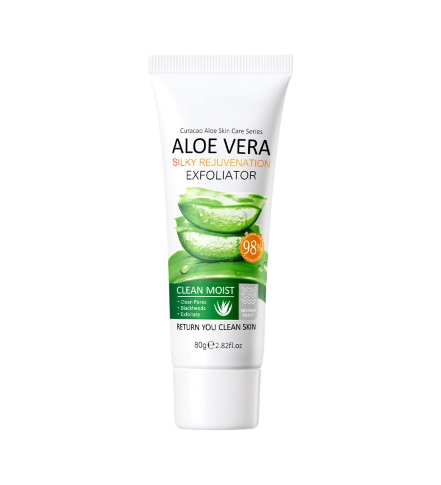 Aloe Vera Exfoliating Gel - Natural Deep Moisturizing Face & Body Peel for Gentle Skin Care | Travel Size Exfoliator for Men & Women - Buy Online on GoSupps.com