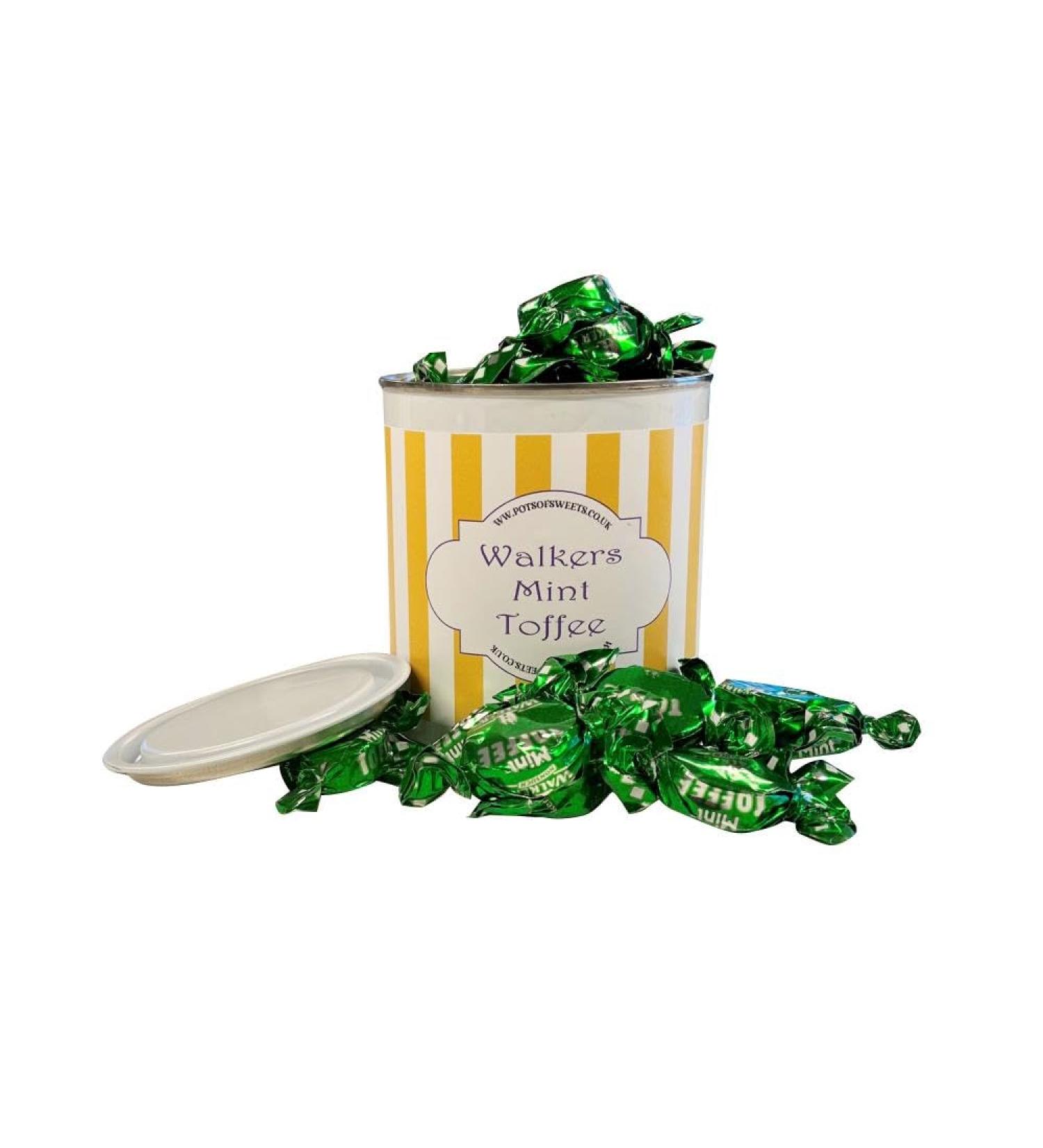 Personalized Customise With Your Own Message 250g Paint Pot Tin of Walkers Individually Wrapped Mint Toffees - Buy Online on GoSupps.com