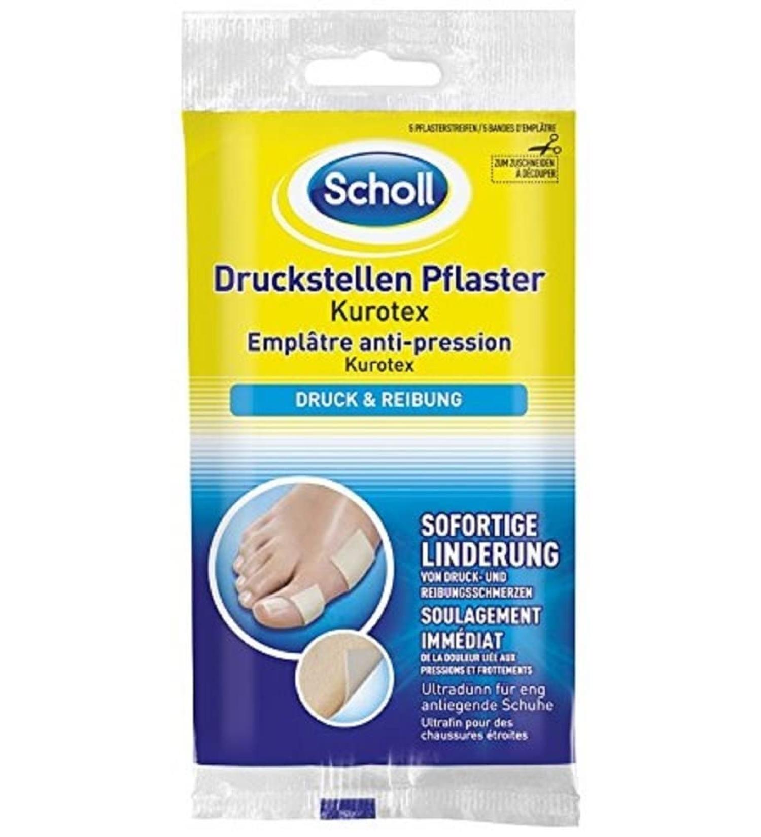 Scholl pressure points plaster curtex 5 paving strips for cutting 5 pieces - shooting before friction and relieves pressure pain - extra thin and ideal for tight -fitting shoes small