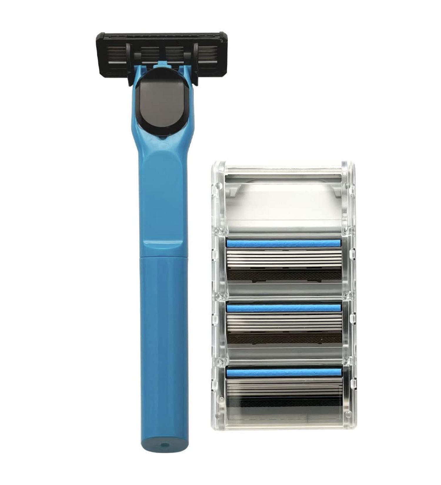 Design handle with 4 blades (blue)