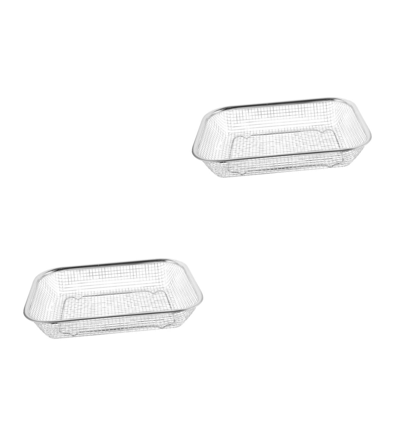 2 Pcs Stainless Steel Sink Food Containers Wire Sieve Storage Basket Sink Basket Rectangle Dish Rack - Buy Online on GoSupps.com