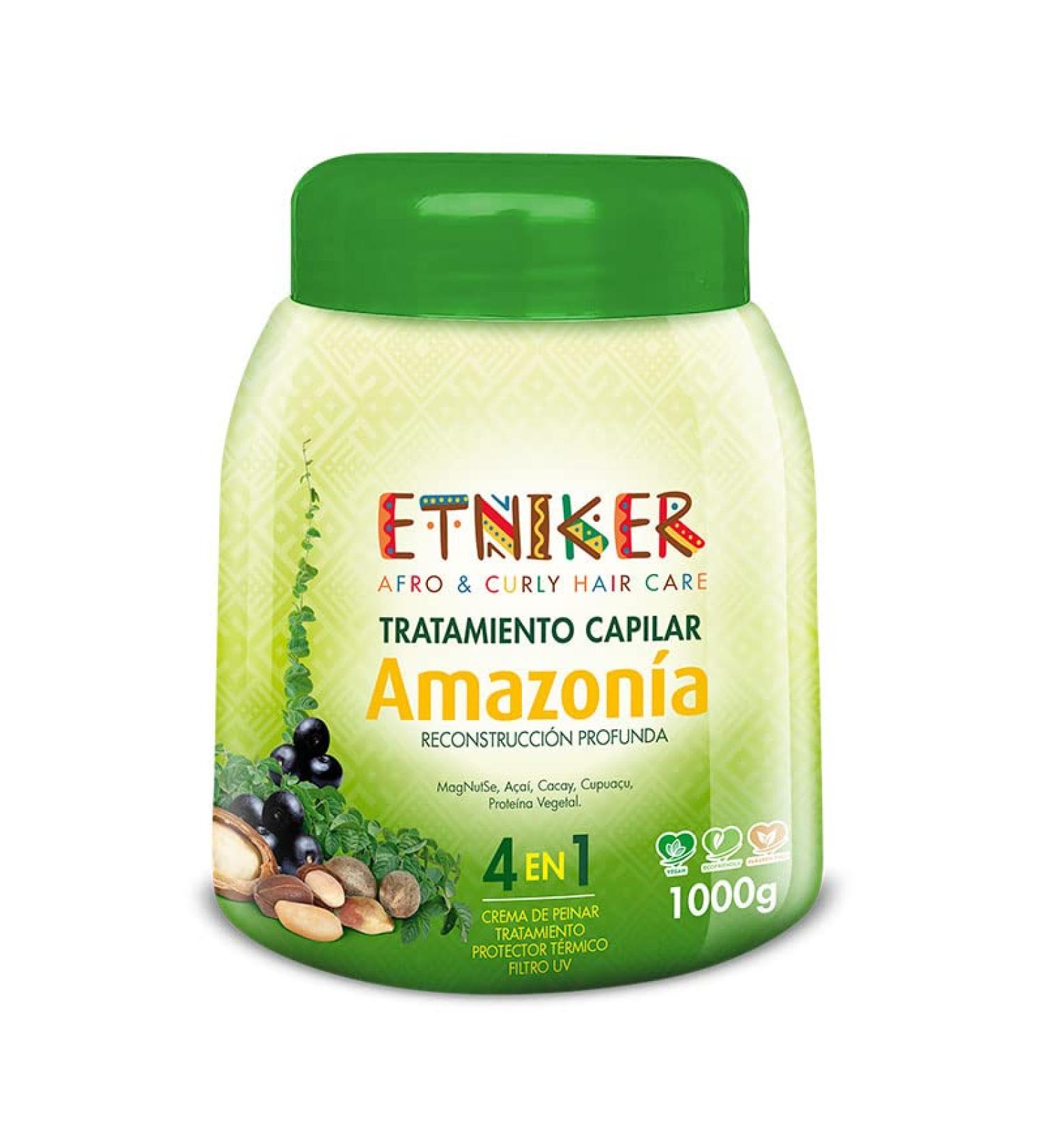 Etniker Amazonia Hair Treatment Mask with Magdalena Nut, Cacay, Acai, Cupua u & Protein - 33.3 oz - Deep Hydration, Repair & Protection for Curly Hair | L'mar - Buy Online on GoSupps.com