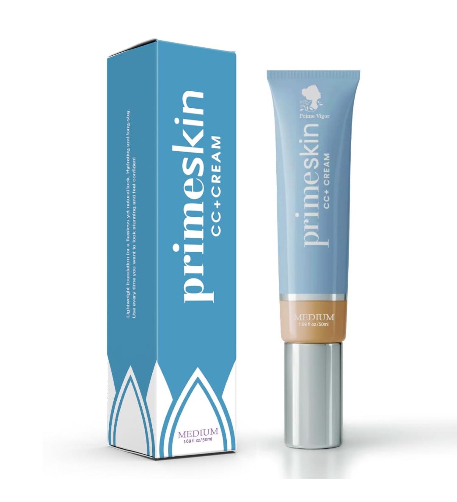 Primeskin Cc Cream for Older Women Korean Cc Cream Self Adjusting for Mature Skin Satin Skin Korean 1.69 Fl Oz/50ml (MEDIUM)