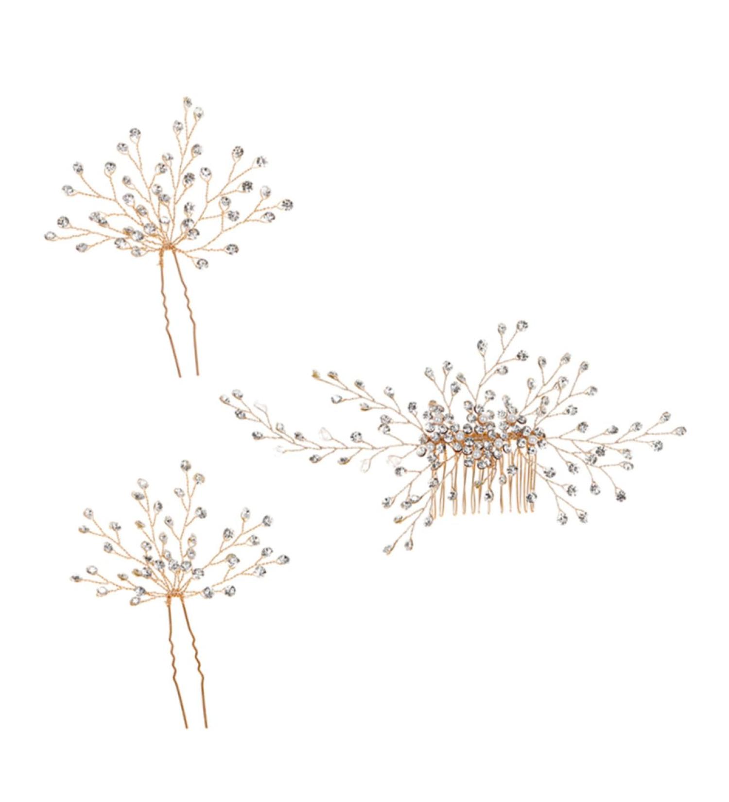 MAGICLULU 4 Sets Bridal Headwear Bride Hair Comb Rhinestone Hair Clip Hair Teasing Comb Pearl Hair Clip Crystal Hair Comb Bridal Hair Clip Rhinestone Headpiece Zinc Alloy Wedding Women's - Buy Online on GoSupps.com