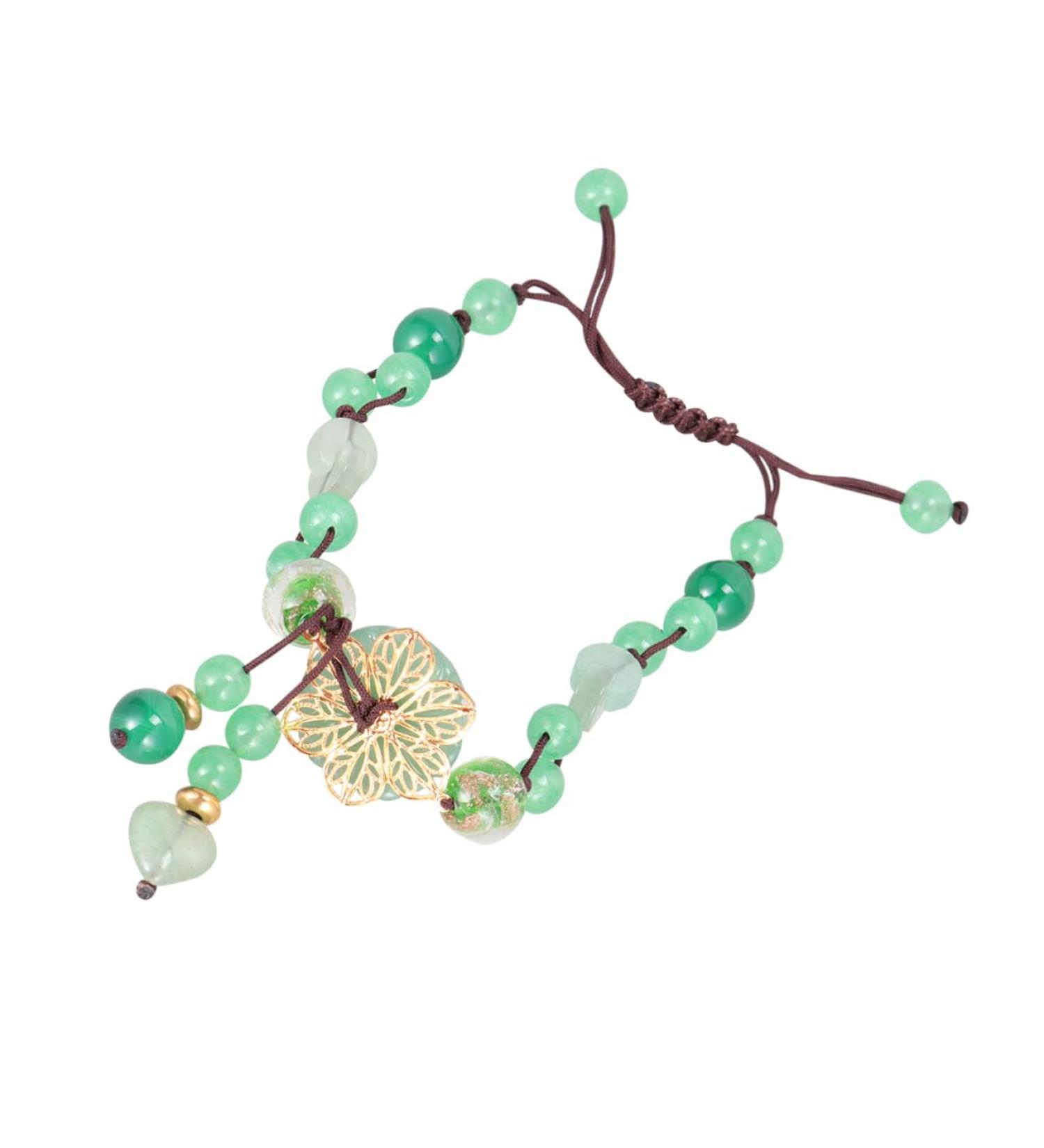 CALLARON 2 Pcs Retro Brace Lace Bead Bracelet for Women Ethnic Bracelet Creative Bead Bracelet Women's Bracelets Adjustable 25.5*2cm Green - Buy Online on GoSupps.com