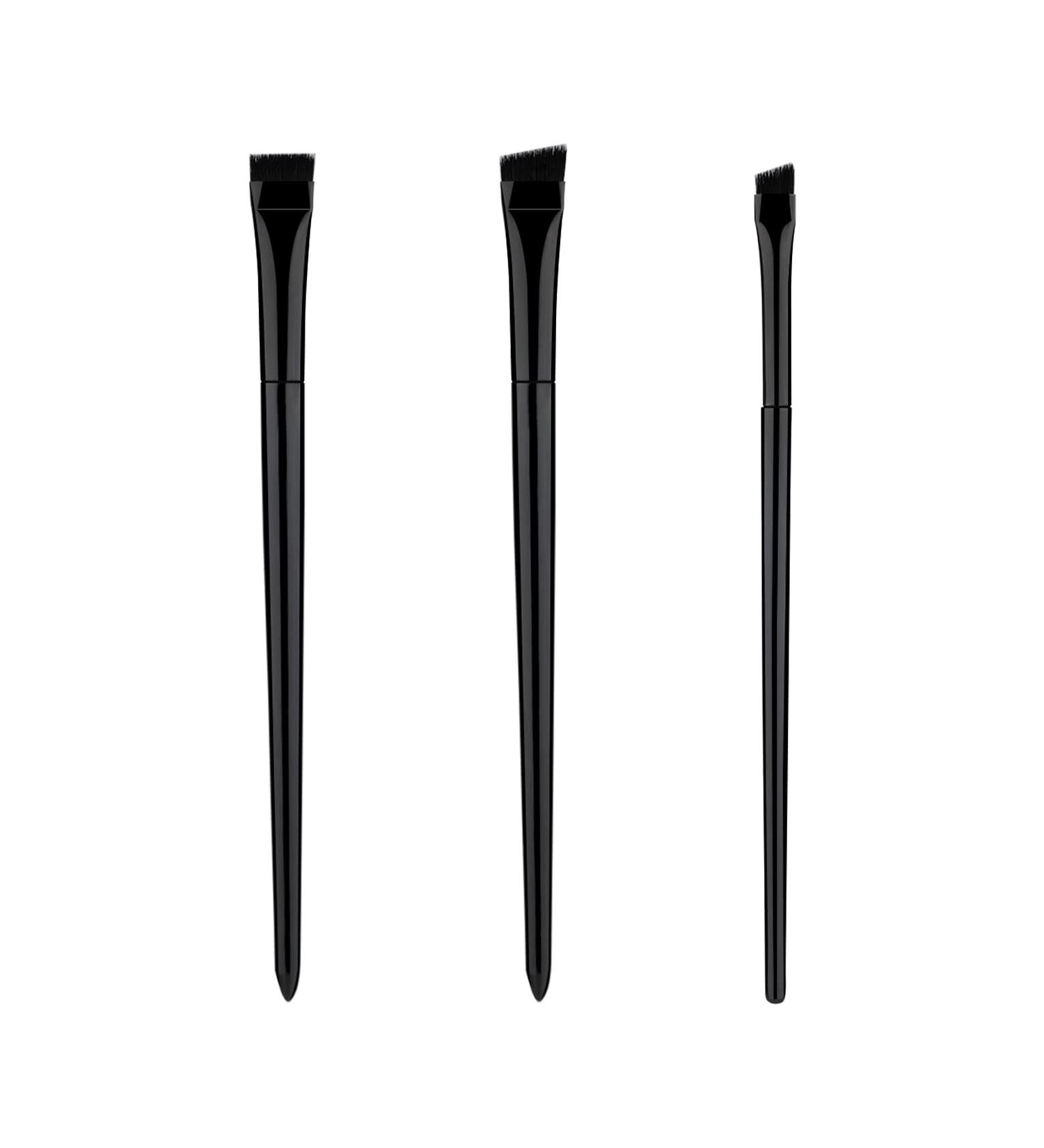 3pcs Eyeliner Brush Kit - Flat & Fine Angled Brushes for Eyeliner and Brow Makeup - Buy Online on GoSupps.com