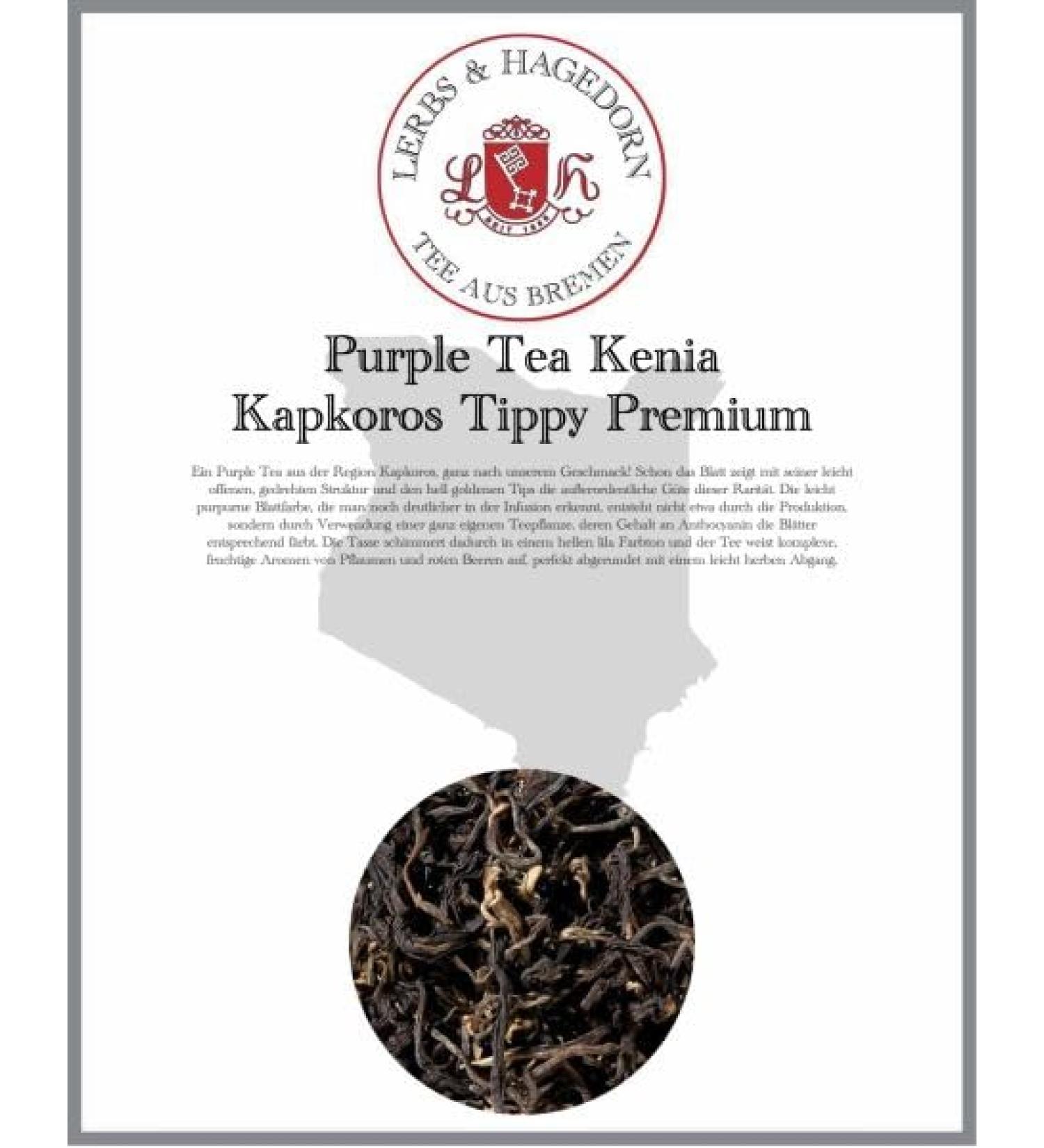  Lerbs & Hagedorn Purple Tea Kenya Kapkoros Tippy Premium 1kg - Buy Online on GoSupps.com