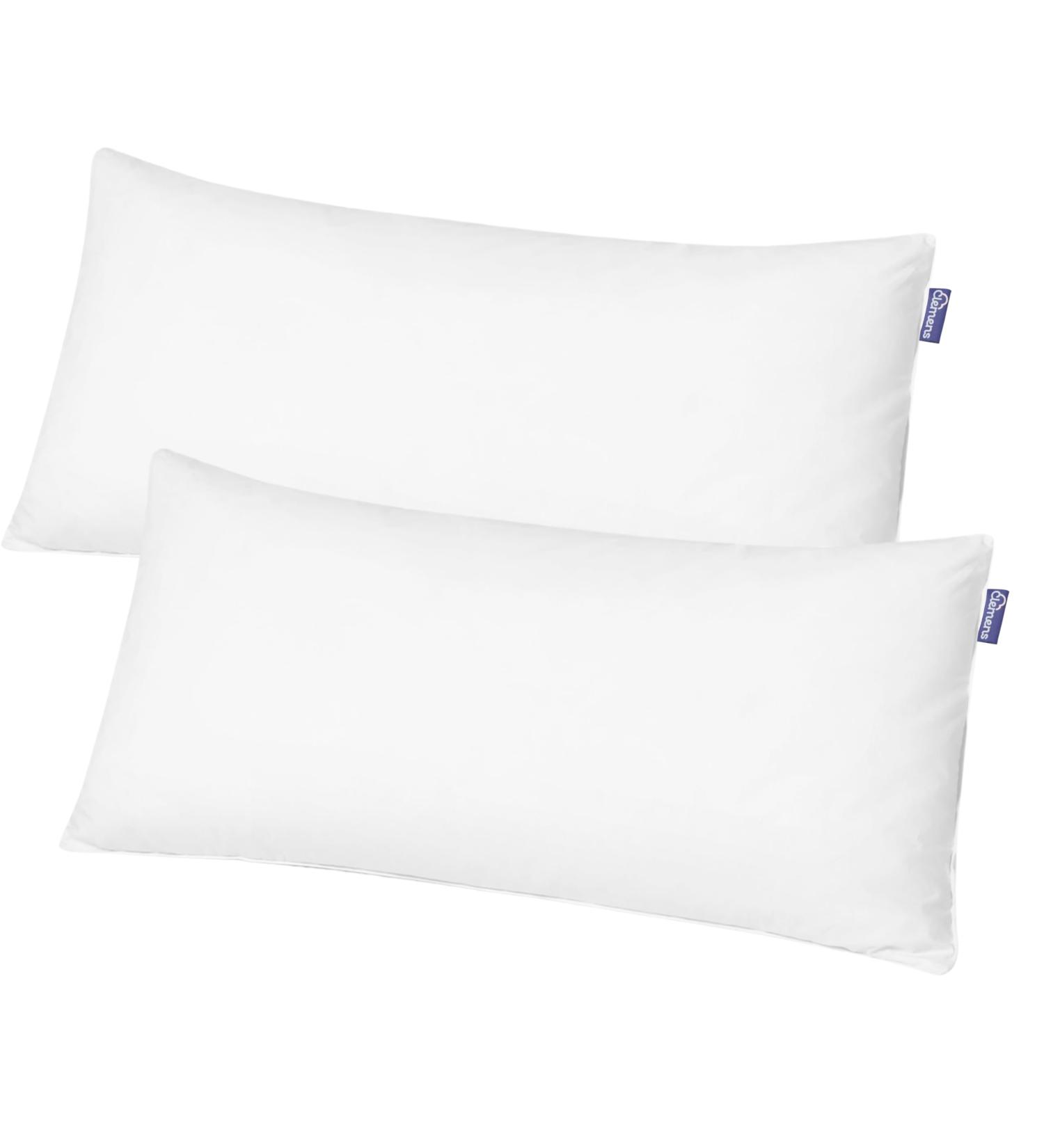 Clemens Daunkissen 2 Set 40x80 cm - Medium-Proof Down Pillows | 85% European Feathers | Ideal for Back & Side Sleepers | Made in Germany - Buy Online on GoSupps.com
