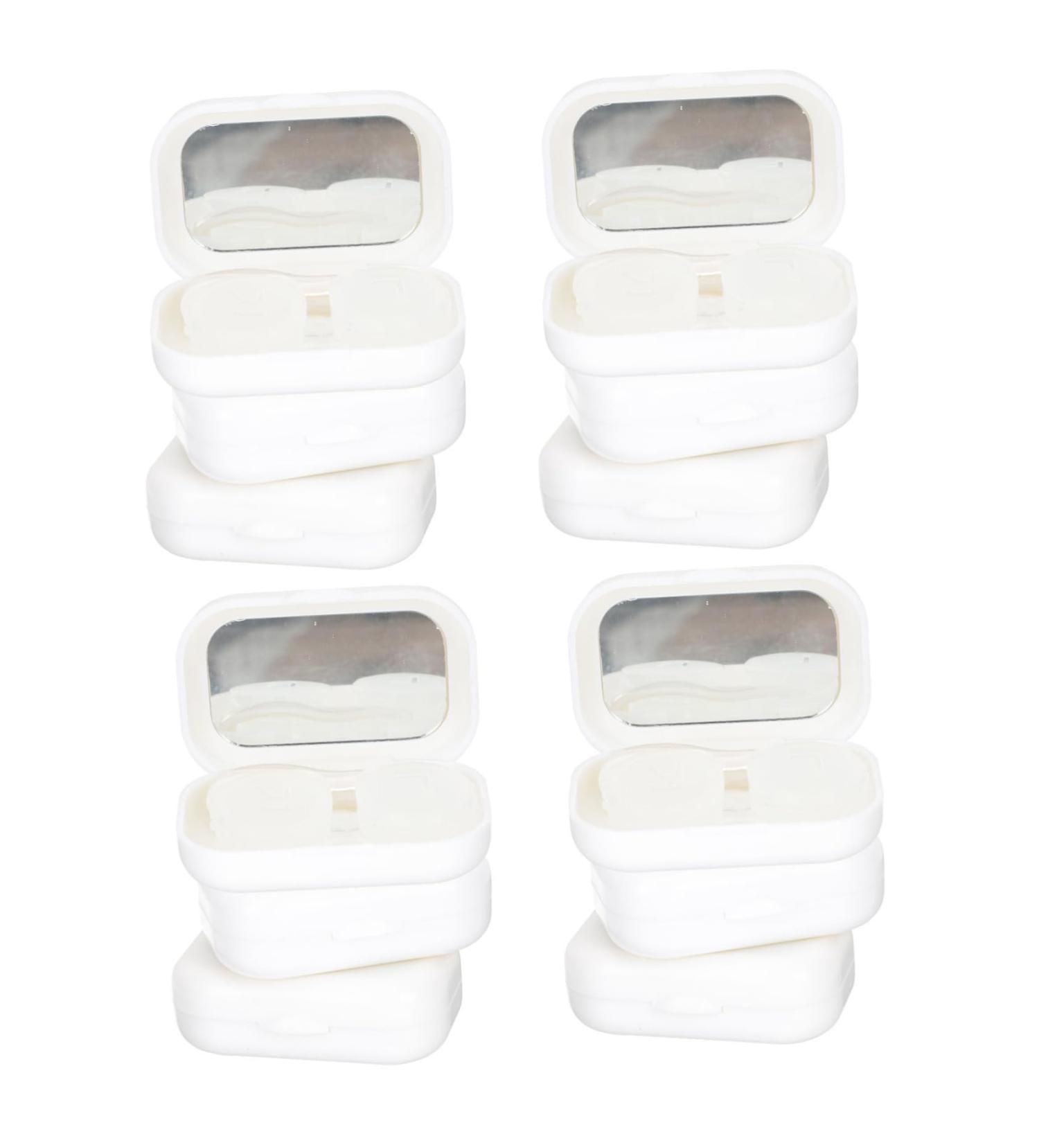 Gatuida 12er Box Contact Lens Case Kit - Portable Eye Lens Holder with Tweezers & Invisible Storage for Travel - White Color - Buy Online on GoSupps.com