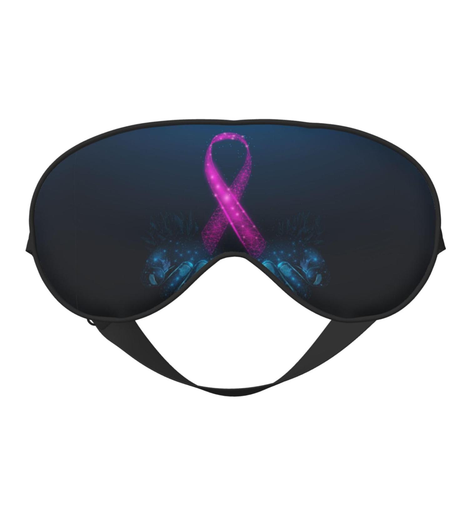 Adjustable Pink Ribbon Awareness Sleep Mask | Soft Double-Sided Eye Covers for Better Sleep | Reduce Eye Edema & Enhance Comfort - Buy Online on GoSupps.com