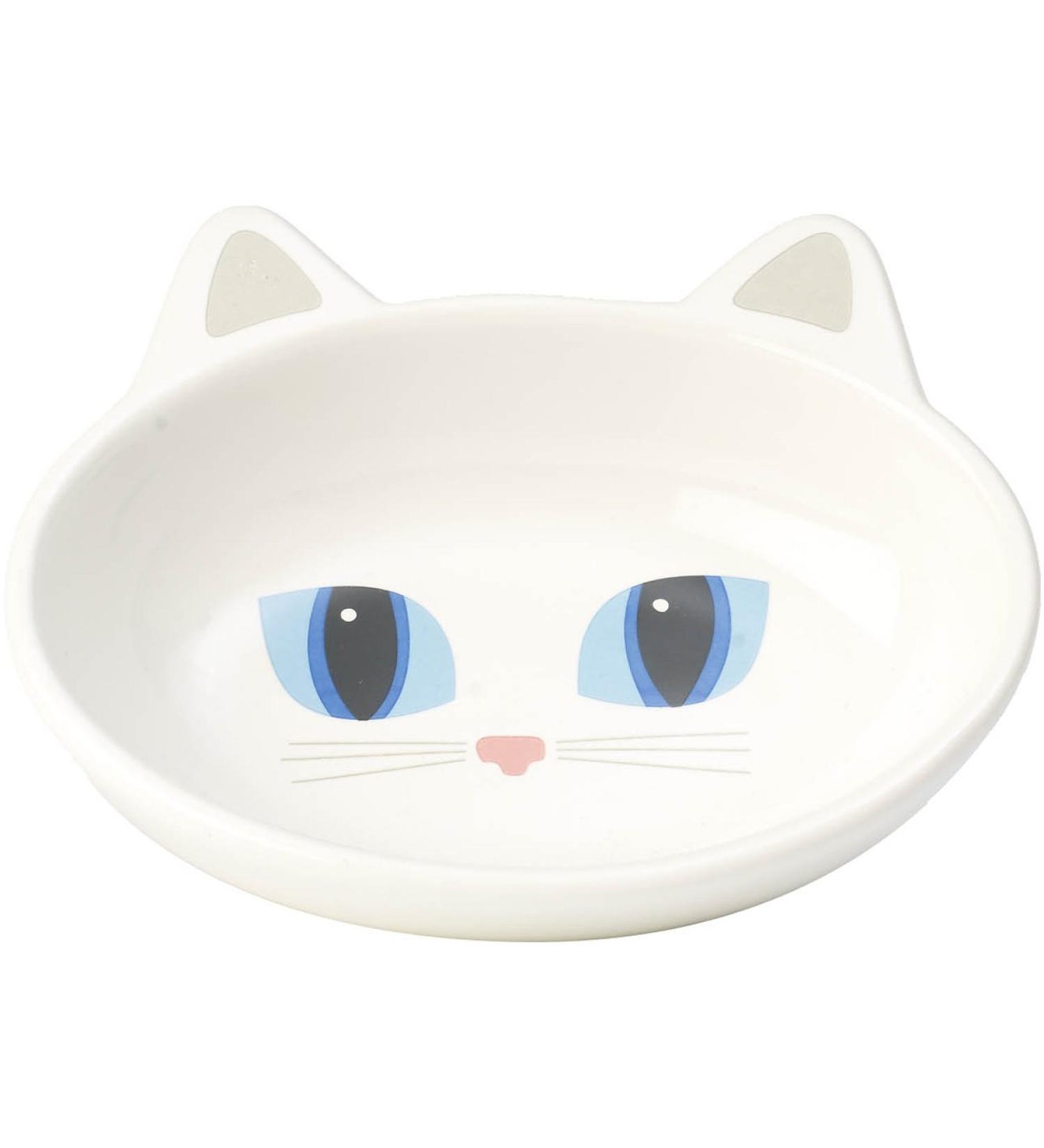 PetRageous Oval Frisky Kitty Stoneware Cat Bowl - 5.5 Wide, 1.5 Tall, 5.3oz Capacity, Dishwasher Safe - White - Buy Online on GoSupps.com