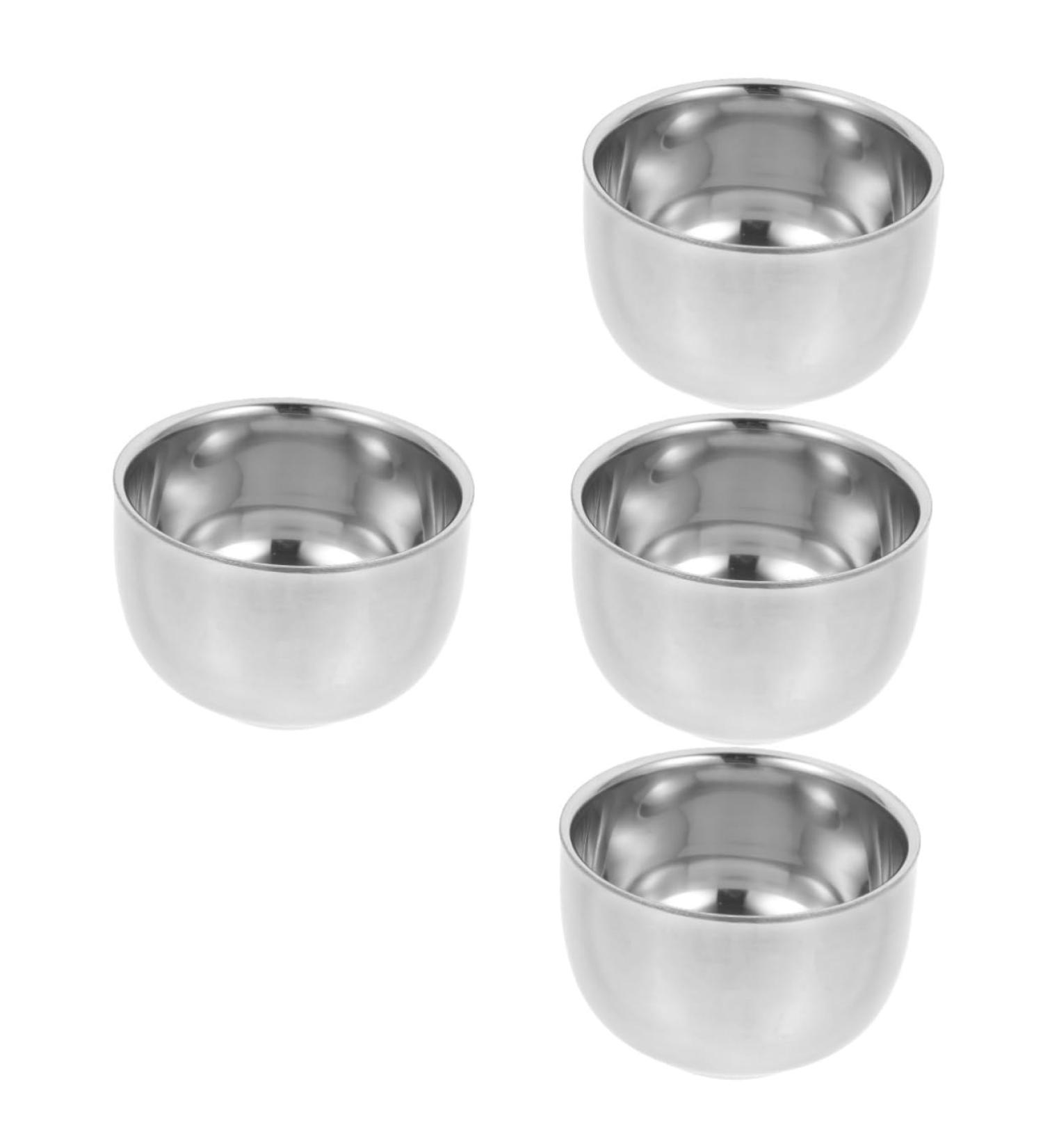 Lurrose 4-Part Men's Shaving Accessories Set - Clean Shave Cream Aluminum Foam Rod Stainless Steel Capacity Shaving Cup - Metal Silver (4pcs) - International Shipping Available - Buy Online on GoSupps.com