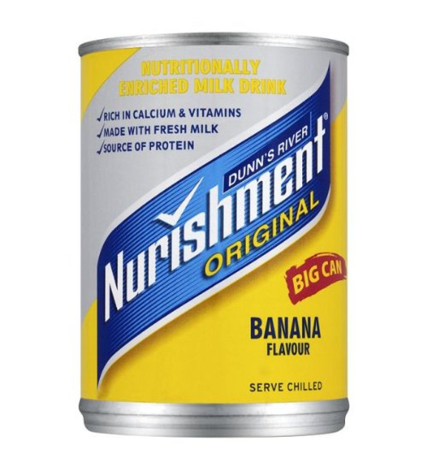 Dunns River Nurishment Original Big Can Banana Flavour 12 x 400gram