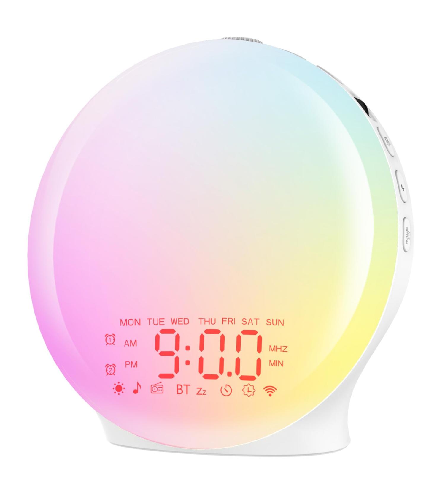 Buy Bluetooth Light Alarm Clock - Sunrise Sunset Simulation 17 Colors 22 Sounds Snooze FM Radio for Heavy Sleepers & Kids - International Shipping - Buy Online on GoSupps.com
