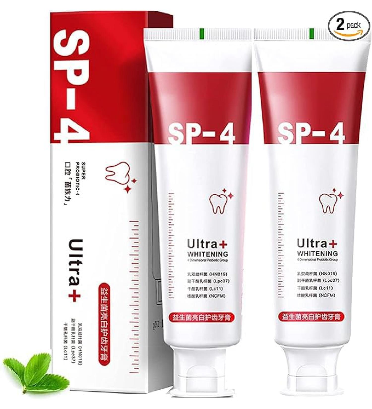 SP-4 Brightening & Stain Removing Toothpaste - Probiotic Whitening Natural Teeth Whitener (2 Pcs) - International Shipping Available - Buy Online on GoSupps.com