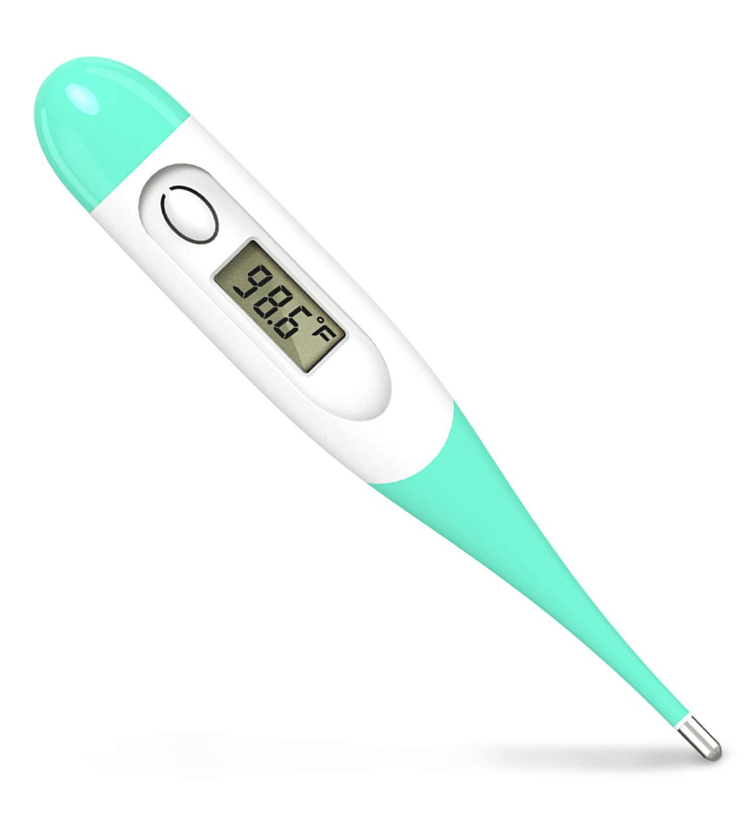Digital Clinical Fever Medical Thermometer - Fast Body Test with Fever Alarm for Baby, Children, Adult & Pet - Green & White - Buy Online on GoSupps.com