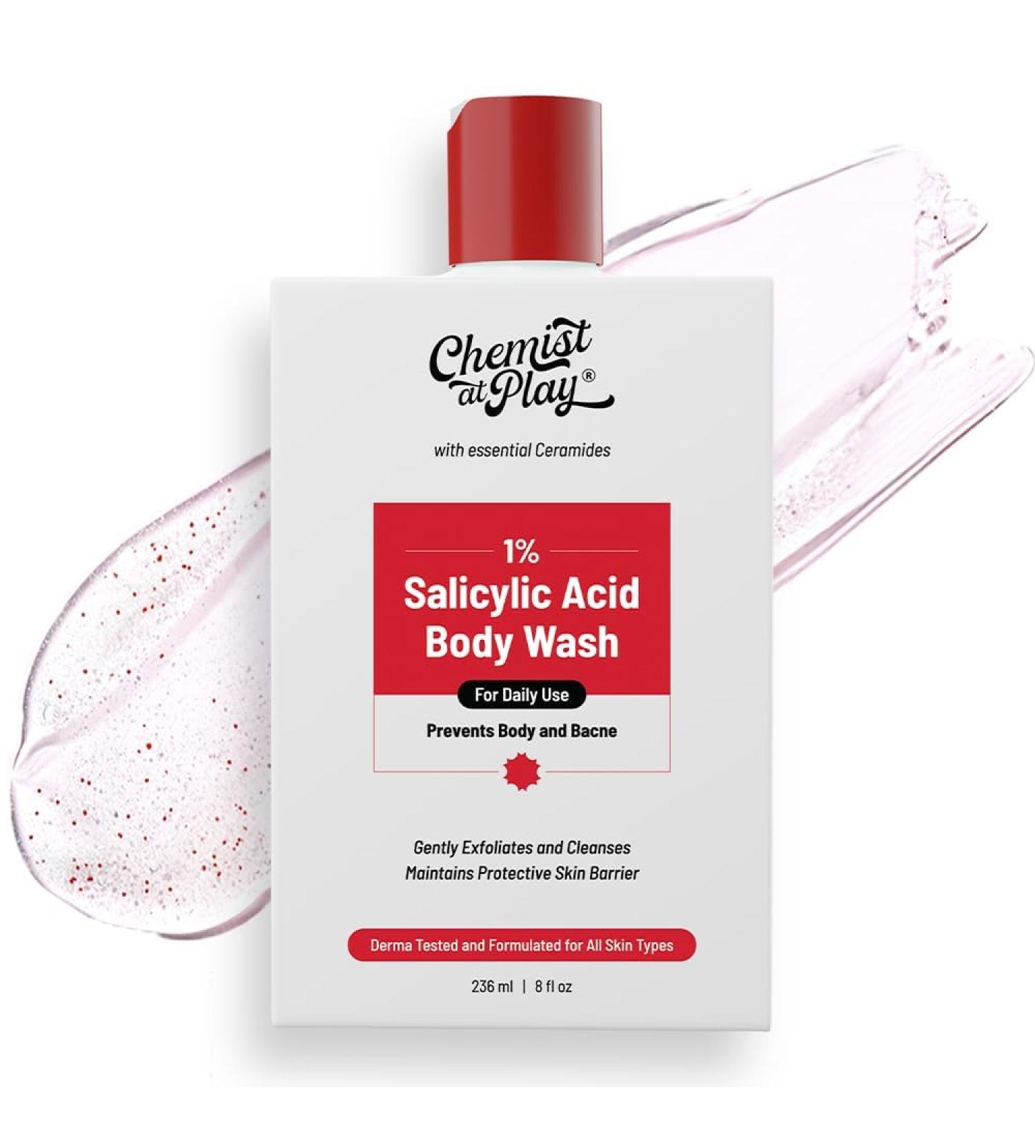 Body Wash 236ml - Paraben & SLS Free Gentle Exfoliating Shower Gel for Body Acne & Bumpy Skin - Deep Cleansing Formula - Buy Online on GoSupps.com