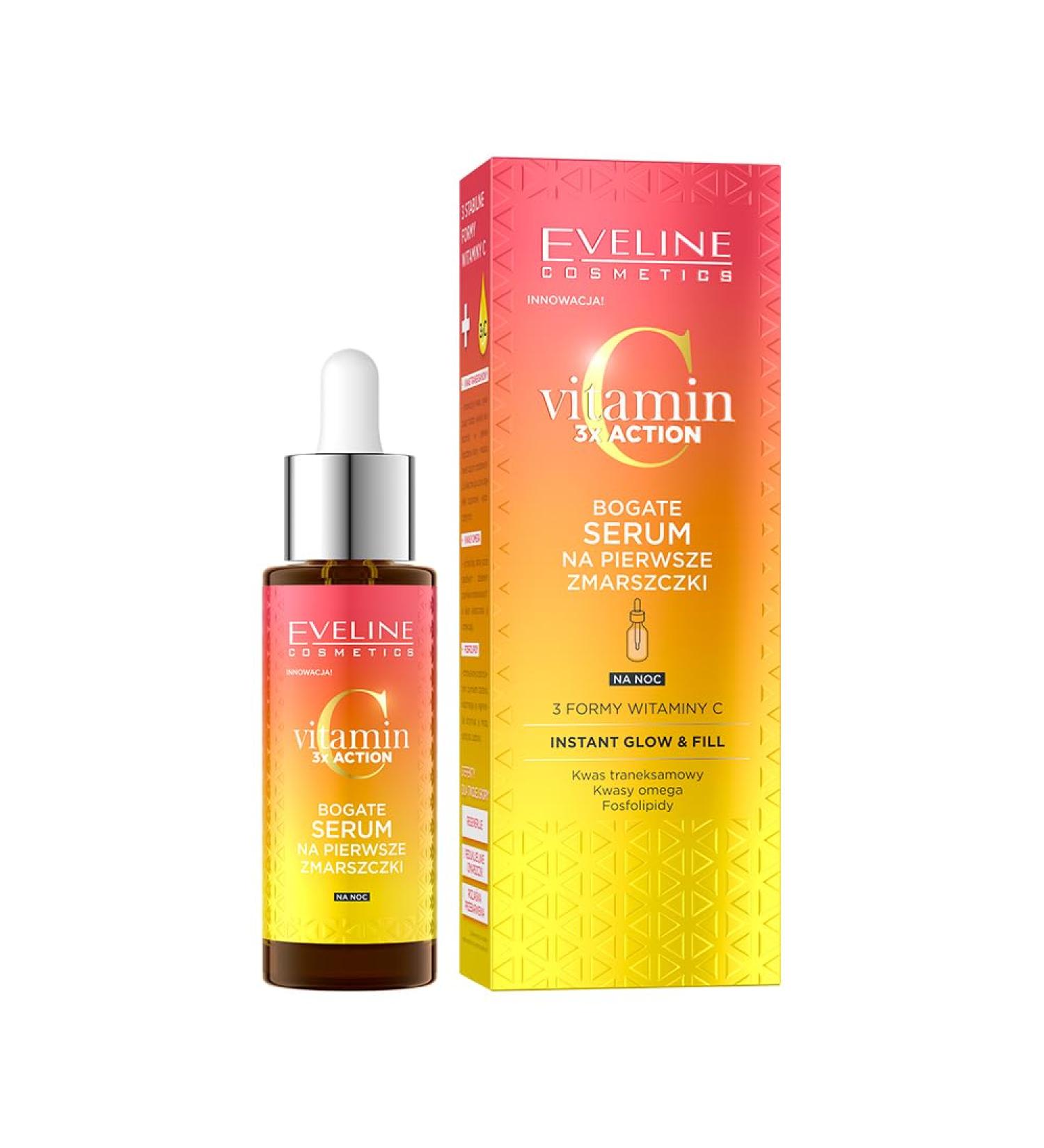 Eveline Cosmetics Vitamin C 3x Action rich serum for the first wrinkles - Buy Online on GoSupps.com