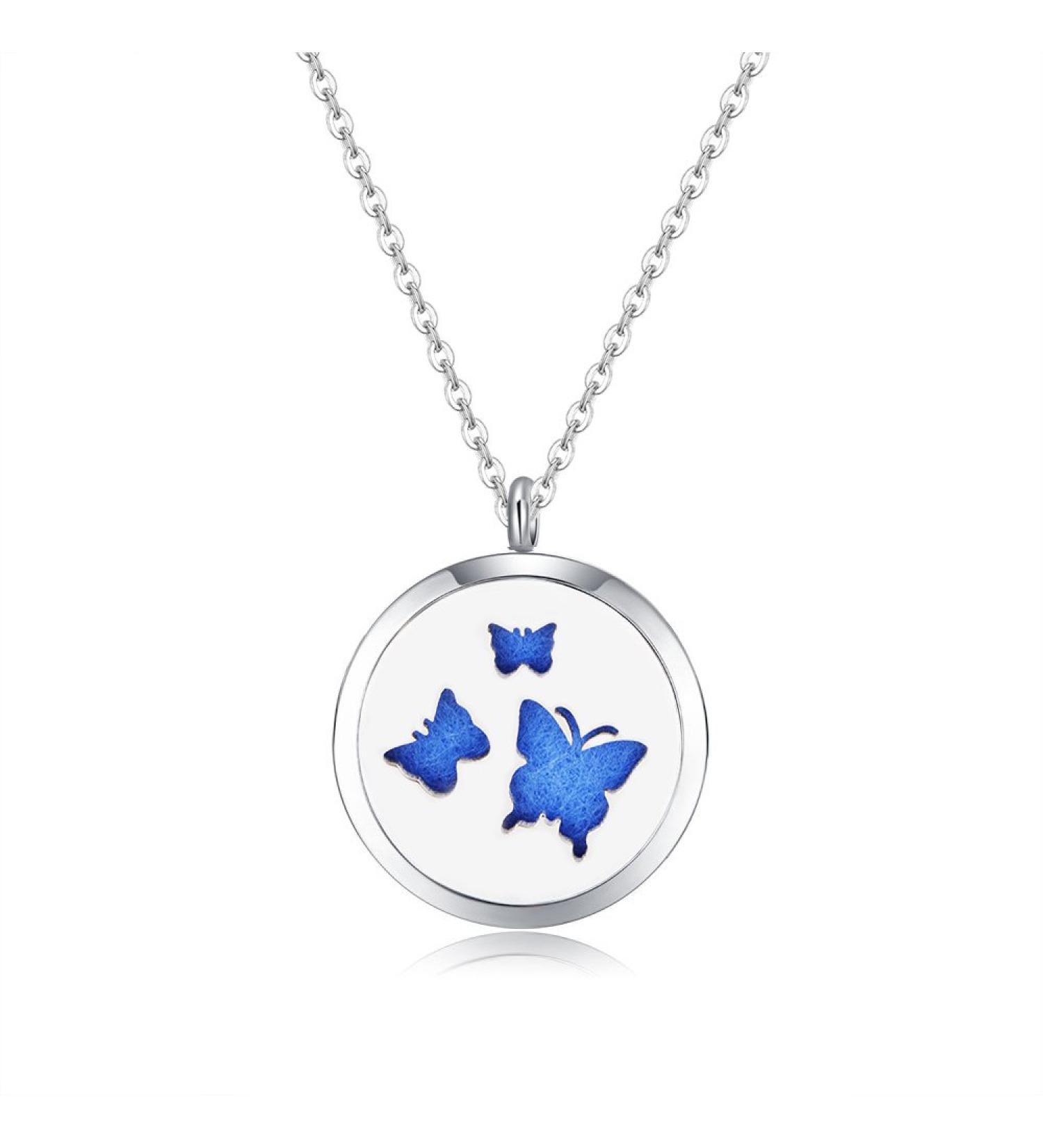 New Butterfly Series Aromatherapy Essential Oils Diffuser Locket Necklace - 316L Stainless Steel | International Shipping - Buy Online on GoSupps.com
