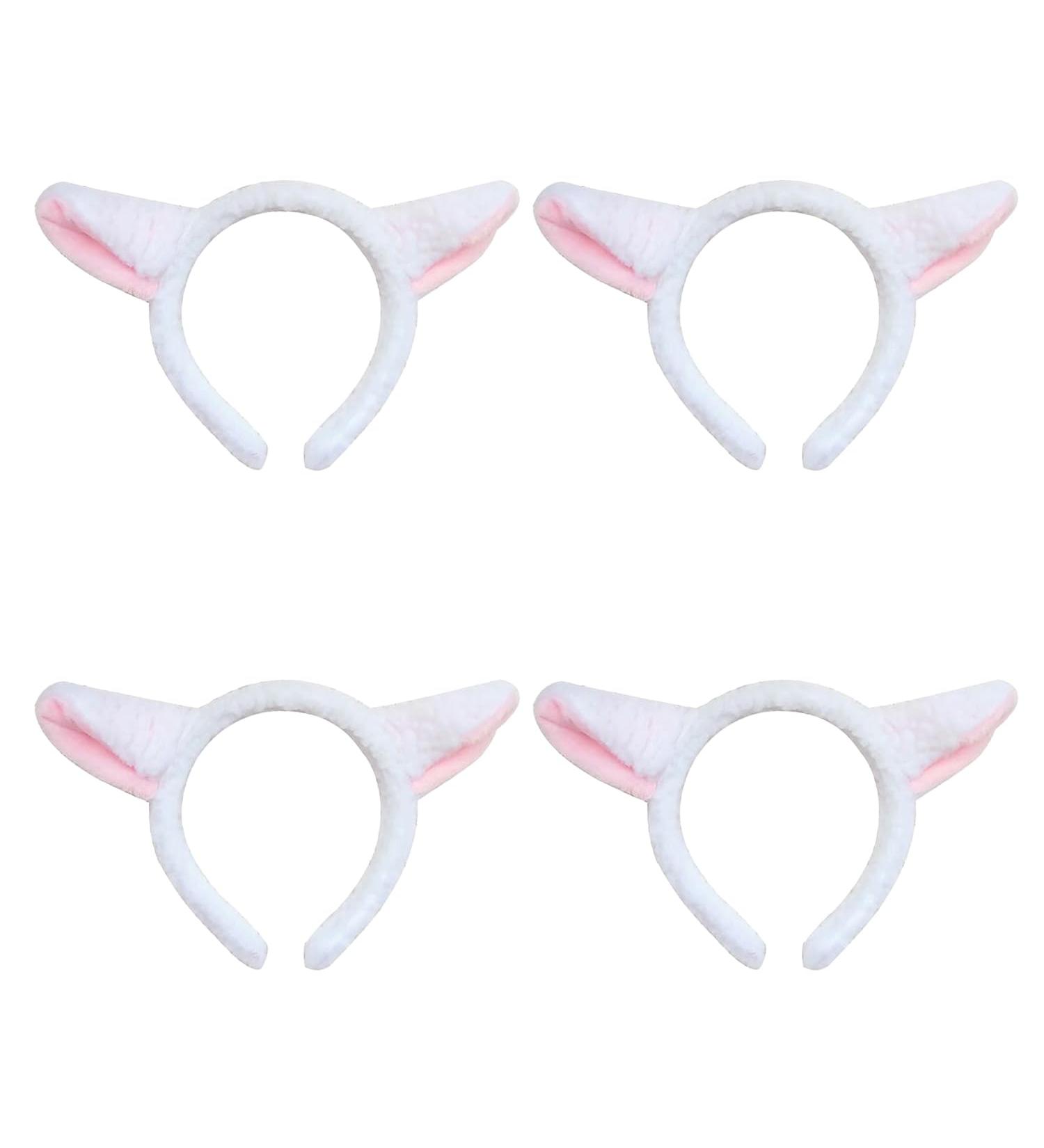 Miaija 4Pieces Sheep Ears Headband White and Pink Animal Headband Cartoon Alice Band Fancy Dress Accessories for Kids - Buy Online on GoSupps.com
