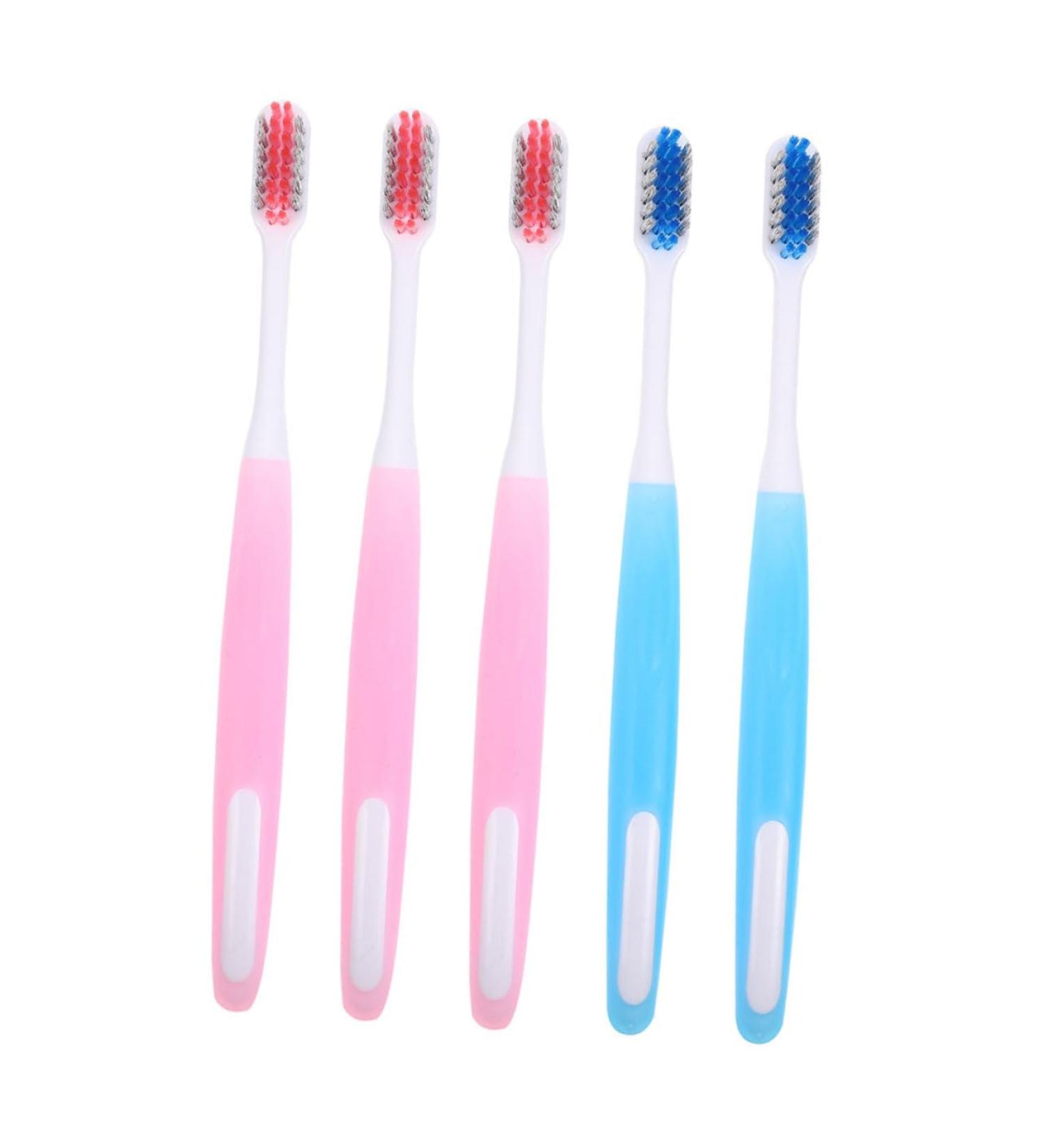 5pcs Small Head Soft Toothbrush Set - Perfect for Braces & Travel | Durable PP Material - Buy Online on GoSupps.com