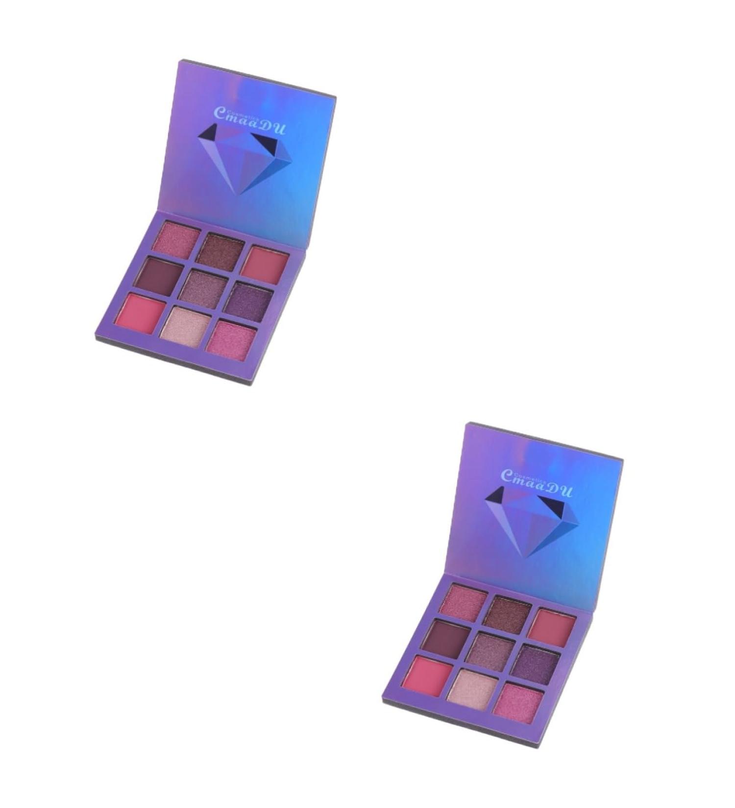 FOMIYES 2pcs 9 Matte Eyeshadow Glitter Eyeshadow Women Eye Shadow Eyeshadow Palette Metal Sequins 1 count (Pack of 1) Purplex2pcs - Buy Online on GoSupps.com