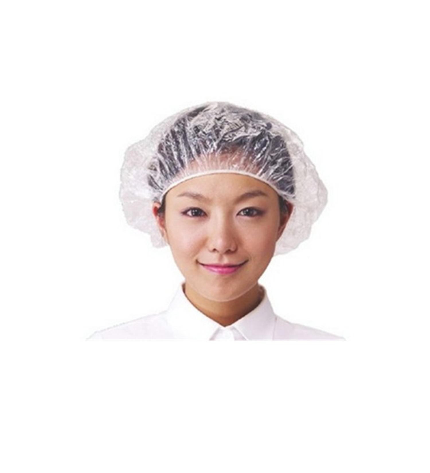 HiCat 100 PCS Disposable Plastic Shower Caps - Waterproof Elastic Clear Bath Hat for Spa, Hair Salon, Hotel & Home Use (Style 4) - Buy Online on GoSupps.com