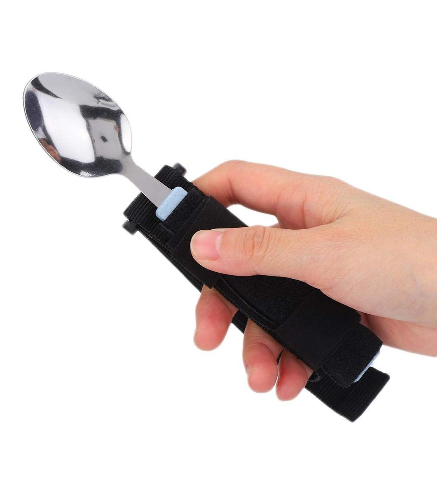 Easy Grip Adaptive Spoon Set | Stainless Steel Eating Aids for Arthritis & Disabled | Geriatric Dining Utensils with Auxiliary Belt - Buy Online on GoSupps.com