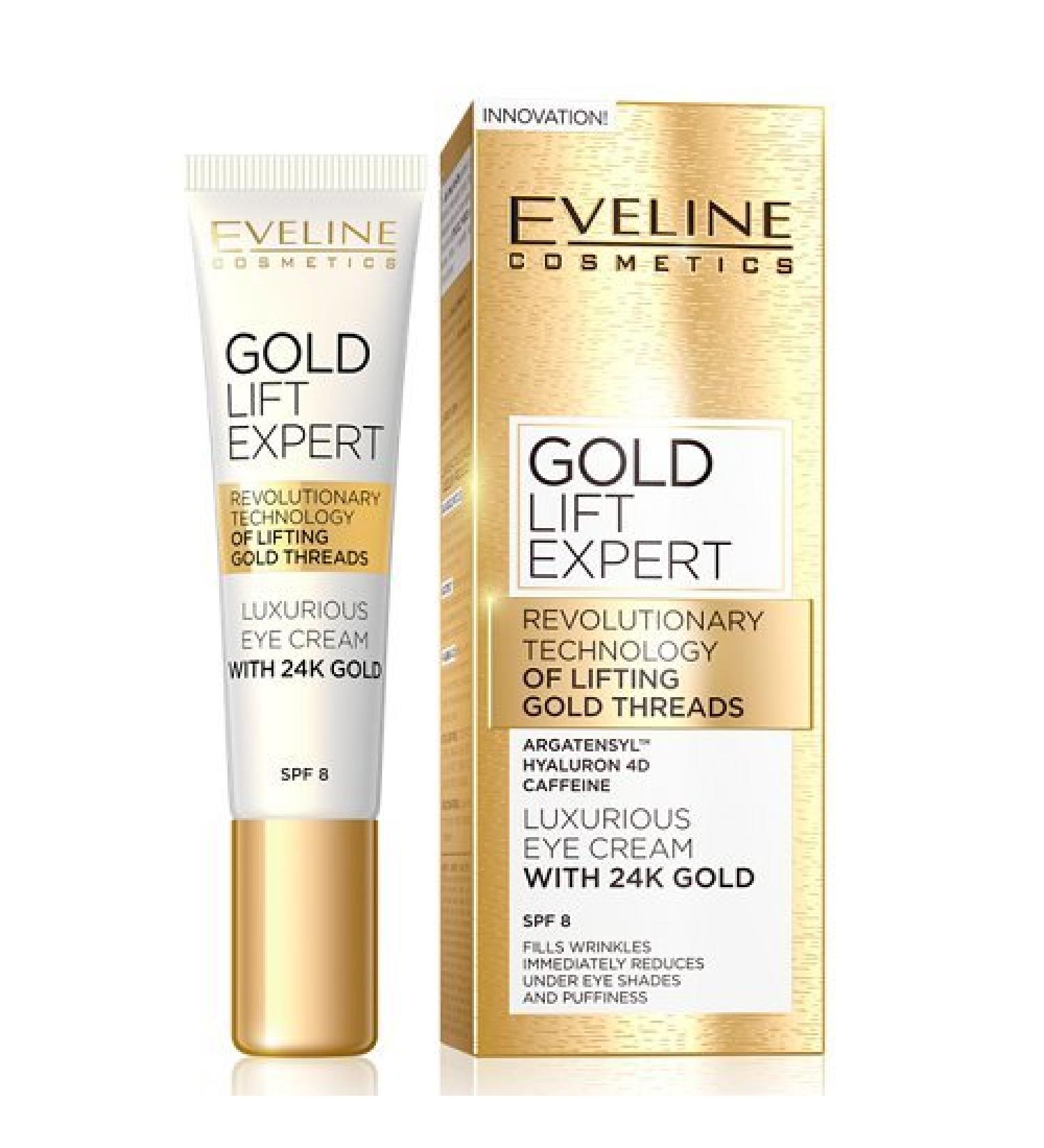 NEW EVELINE Gold Lift Expert Eye Cream 15ml Anti Wrinkle Reduce Under Eye shade