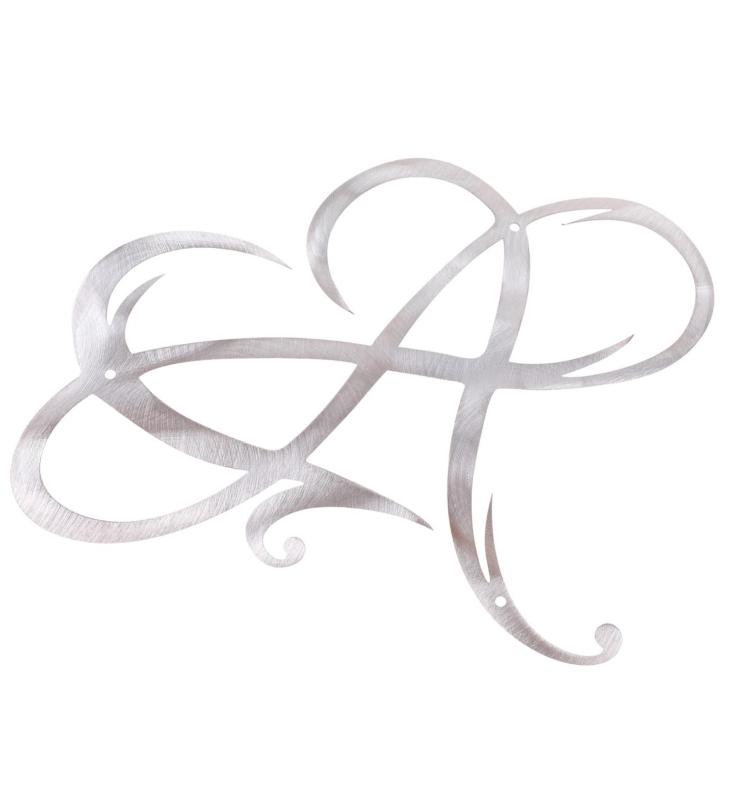 Cabilock Metal Heart Pendant Wall Decoration Emblems Ornament Home Decor Symbol Wall Decor Iron Pendant Decorative Wall Outdoor 25.00X19.00X1.00CM Silver - Buy Online on GoSupps.com