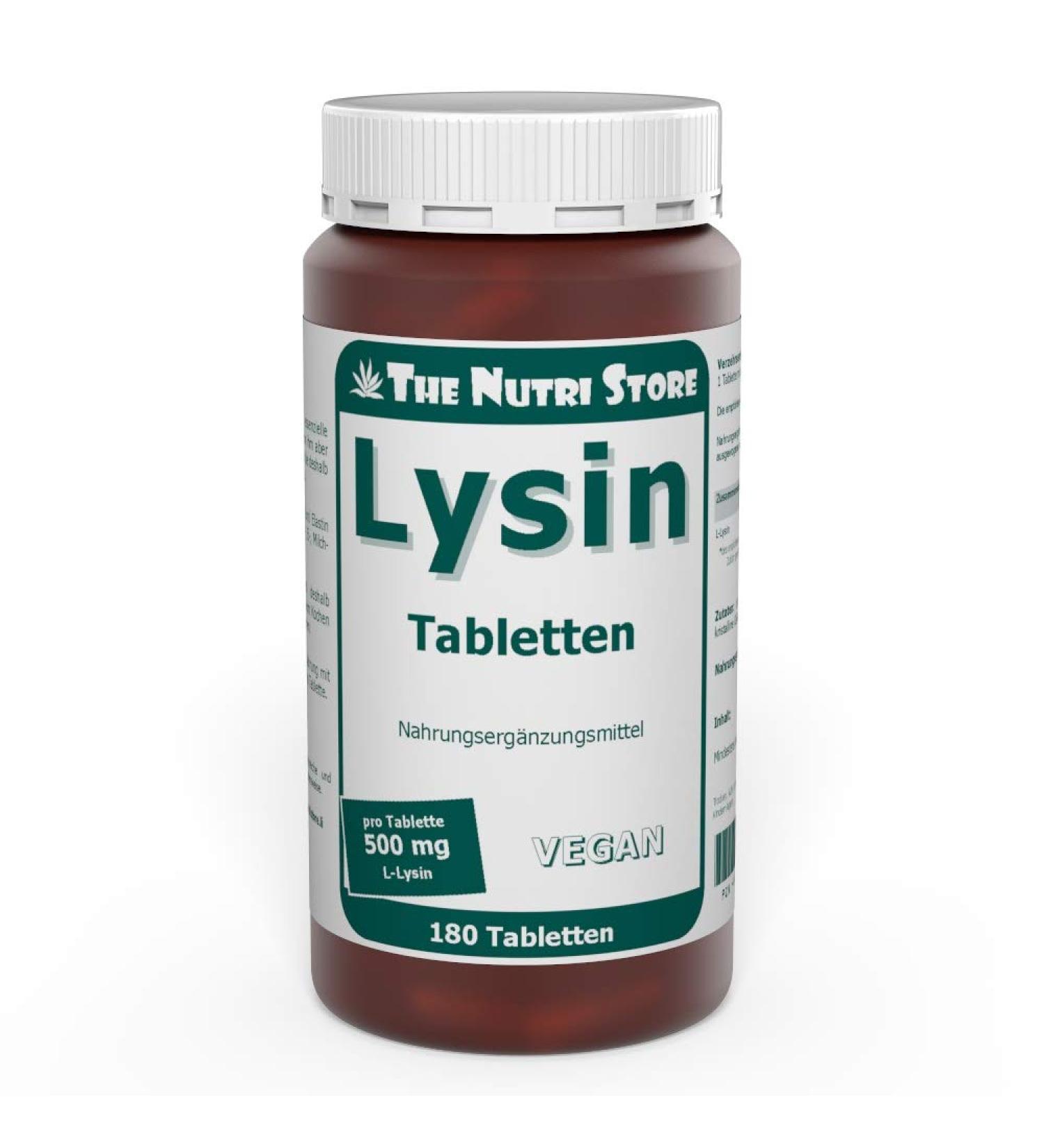 Lysine 500 mg Vegan Tablets - 180 pcs | Shop Internationally for Health & Wellness - Buy Online on GoSupps.com