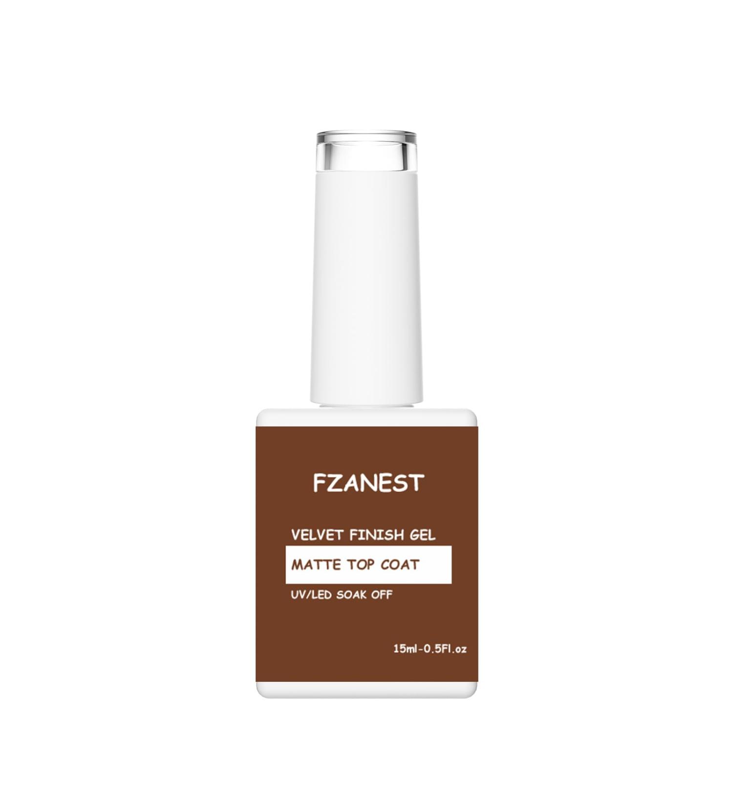 FZANEST Matte Top Coat Gel Polish No Wipe Velvet Gel Top Coat Long Lasting Soak Off UV Gel - Buy Online on GoSupps.com