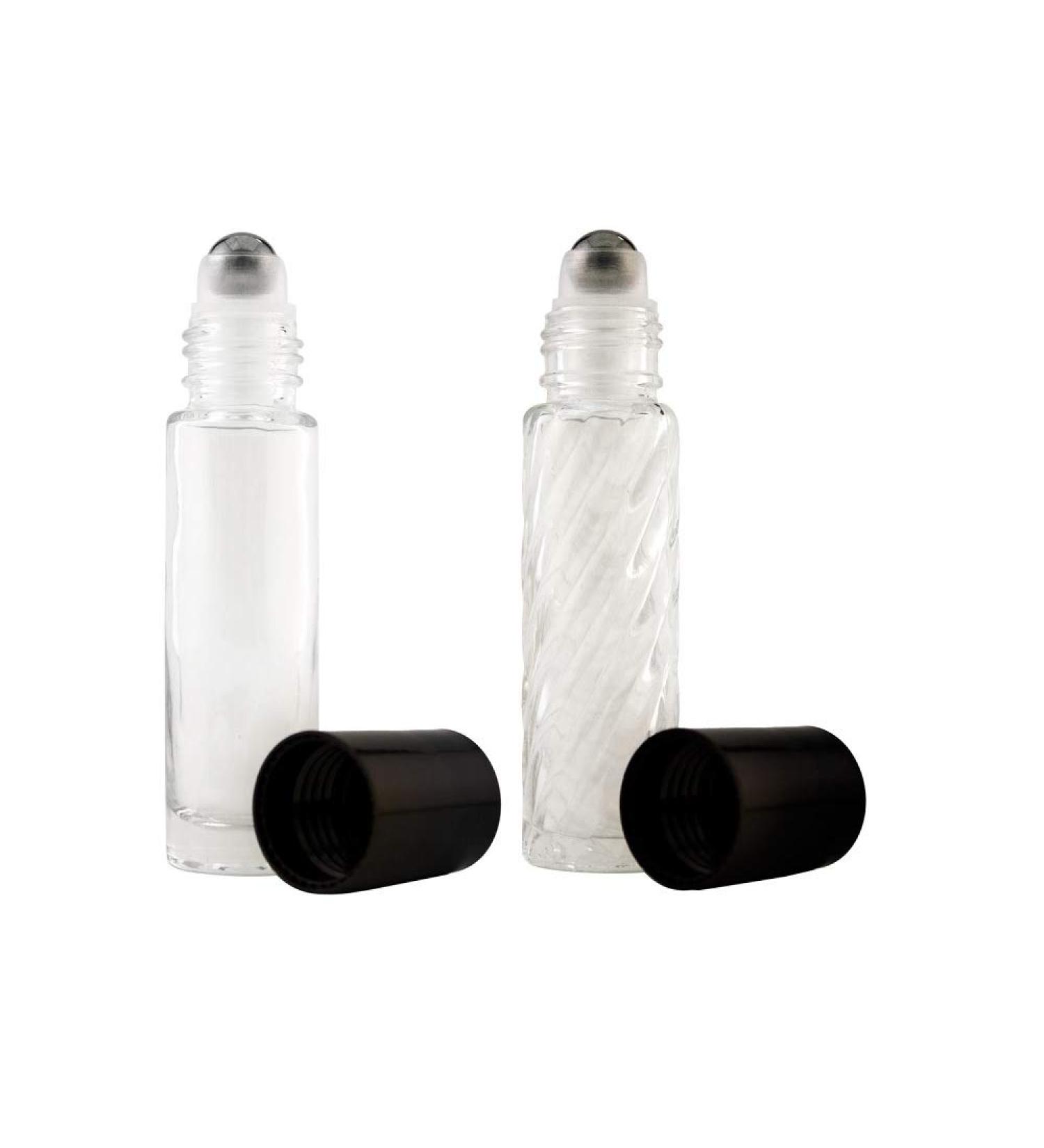 GreenHealth 2-Pack Refillable Glass Perfume Roll-on Bottles - Plain & Swirl Design 10ml Travel Size - Buy Online on GoSupps.com