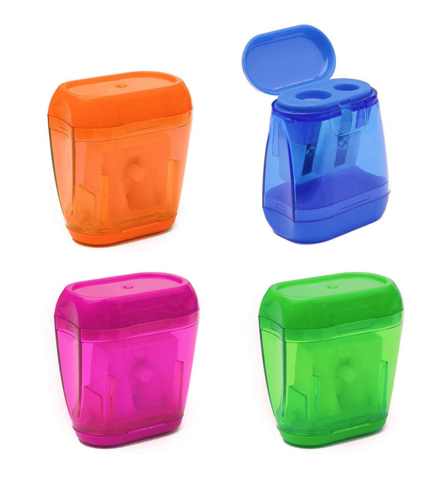 Pencil Sharpeners  4 Pcs Pencil Sharpener Manual Double Holes Pencil Sharpener with Lid Colored Pencil Sharpener for Kids  Portable Compact Pencil Sharpeners for School Office Home Art Supply - Buy Online on GoSupps.com