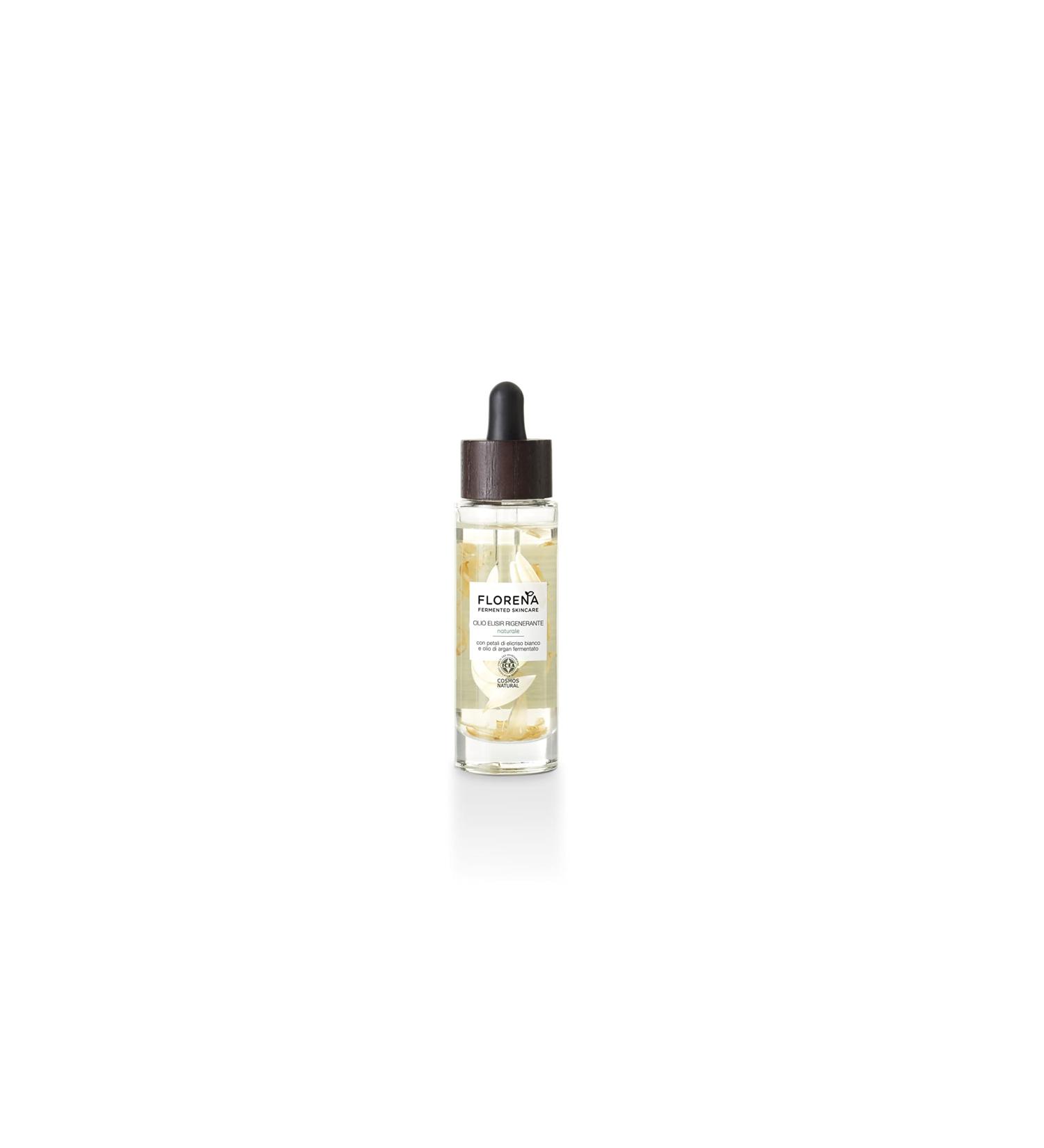 FLORENA Fermented Skincare Natural Regenerating Elisir Oil Face Oil with White Elyra Petals & Fermented Organic Argan Oil Vegan Face Moisturizing Oil 30ml - Buy Online on GoSupps.com