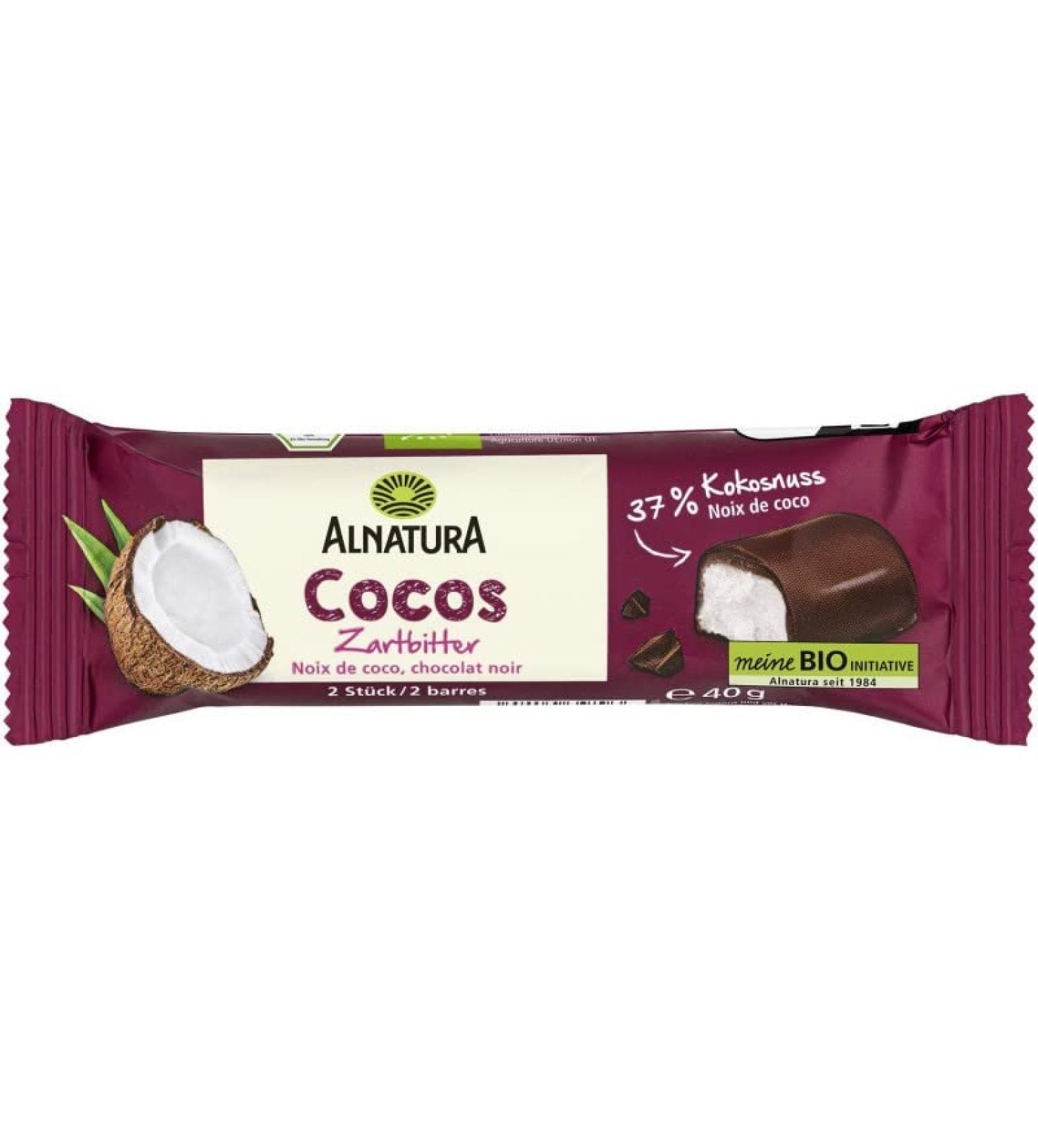 ALNATURA - Dark Chocolate Coconut Bar 40G - Pack of 4 - Sold in Packs - Buy Online on GoSupps.com