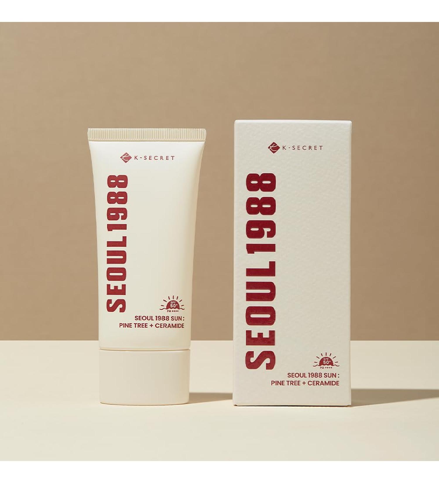  k-secret KSECRET Seoul 1988 Sun Face Sunscreen SPF 50 with Pine Extract and Ceramides High Protection Lightweight Texture Moisturizing 50 ml - Buy Online on GoSupps.com