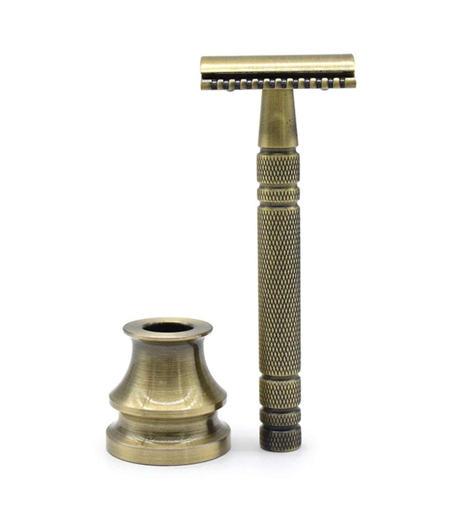 Desikixudy Luxurious Adjustable Butterfly Razor for Men - Classic Safety Razor with Base for Perfect Shaving Experience - Buy Online on GoSupps.com
