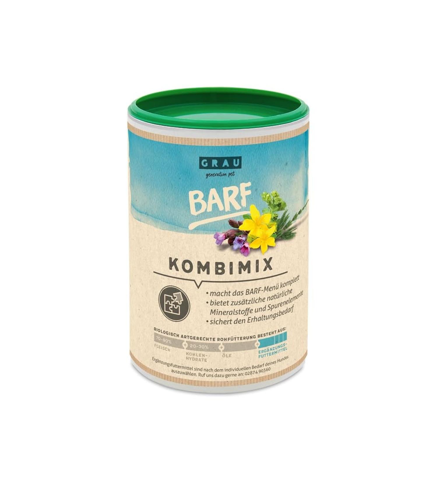 GRAU The Original BARF KombiMix Complete Mix for BARF Menus, For a Natural and Complete Diet, Pack of 1 (1 x 400 g), Food Supplement for Dogs