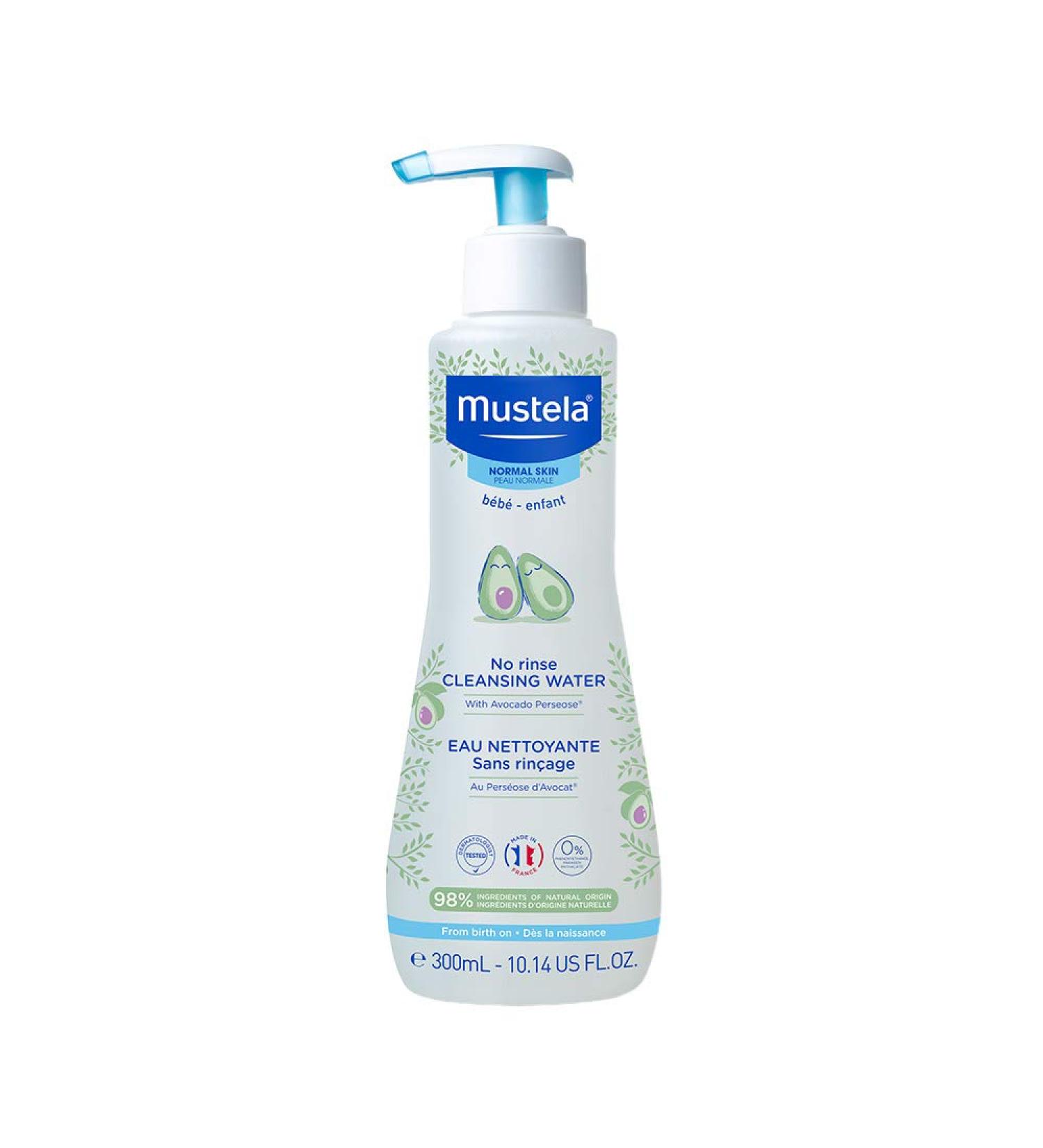 Mustela Baby No Rinse Cleansing Water 10.14 fl oz - Gentle & Effective Cleansing for Infants - Buy Online on GoSupps.com