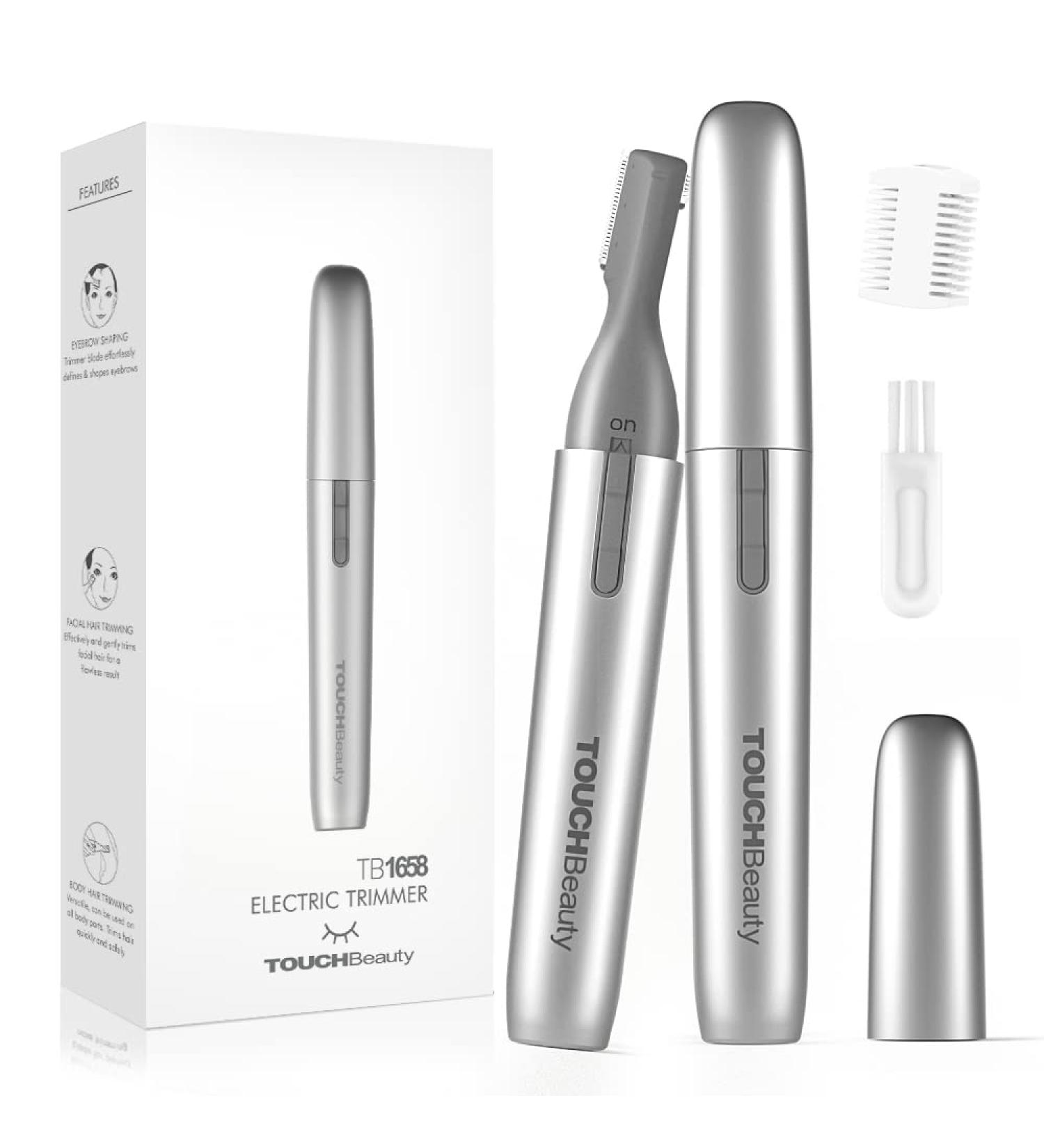 TOUCHBeauty Electric Eyebrow Hair Remover Trimmer for Women - Portable Painless Facial Shaver AG-1658 (Silver) - Buy Online on GoSupps.com