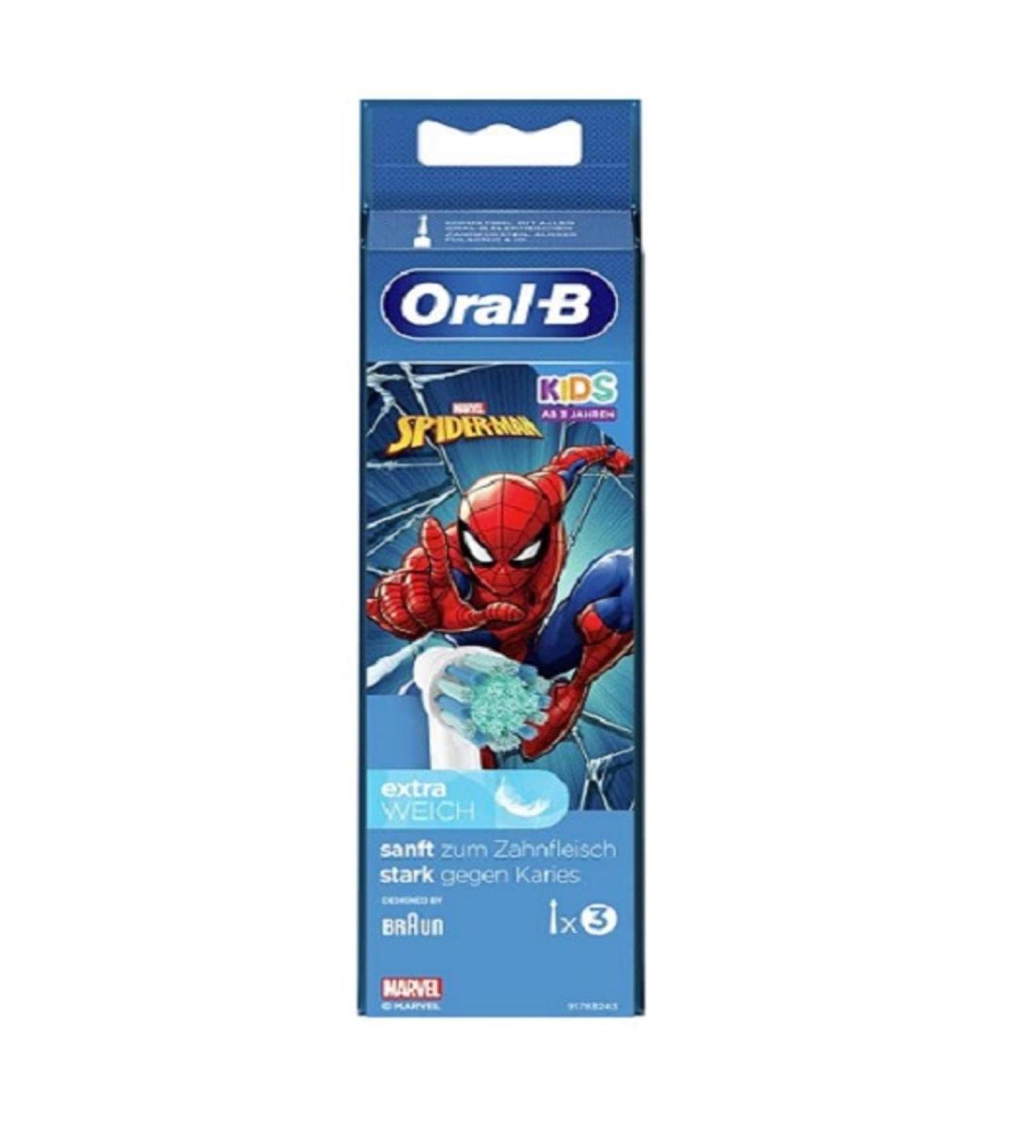 Oral-B Kids Spiderman brush heads - Marvel - For children from 3 years - Pack of 3