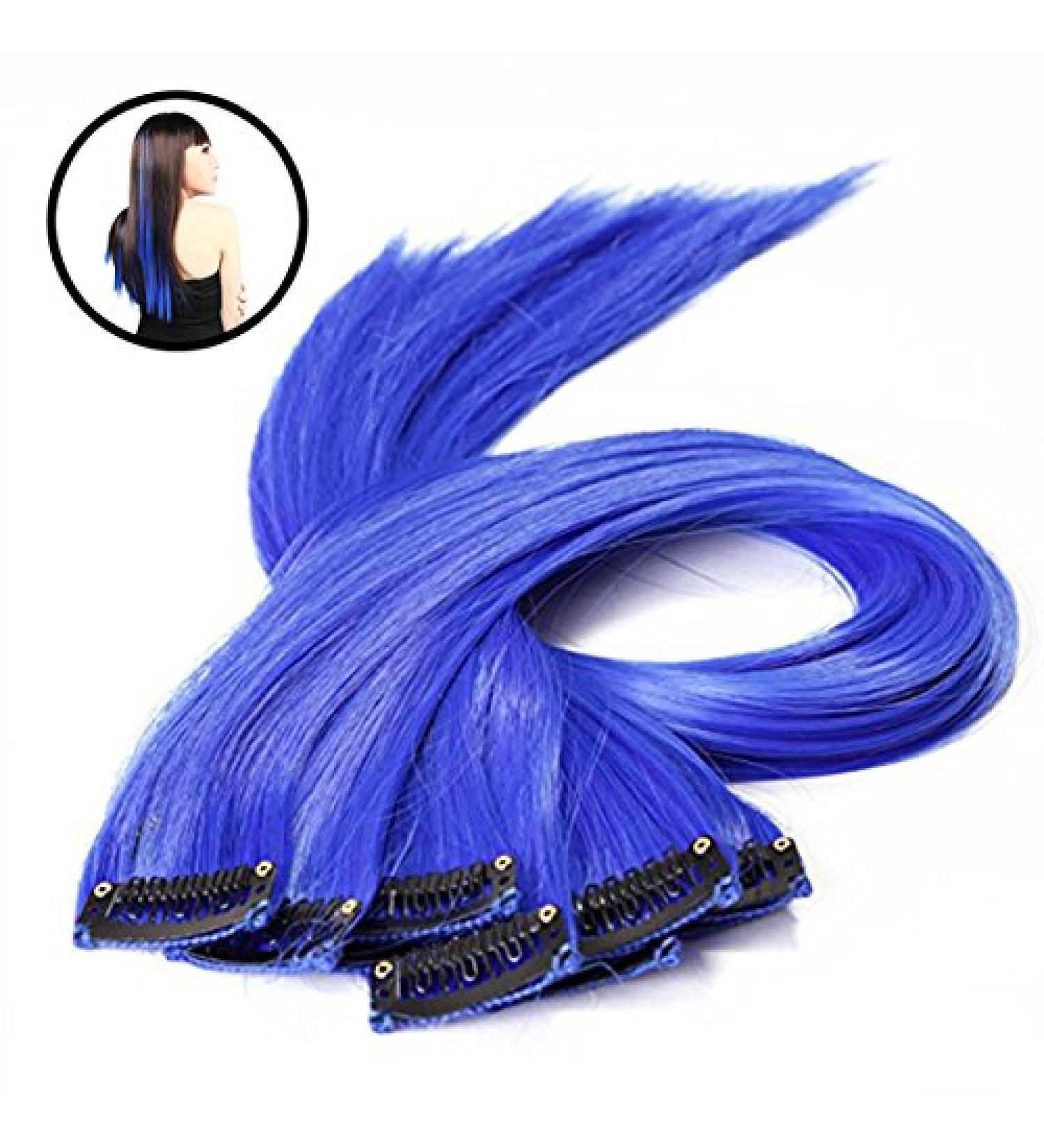 Frcolor Synthetic Hair Extensions - 10pcs Blue | International Shipping Available - Buy Online on GoSupps.com