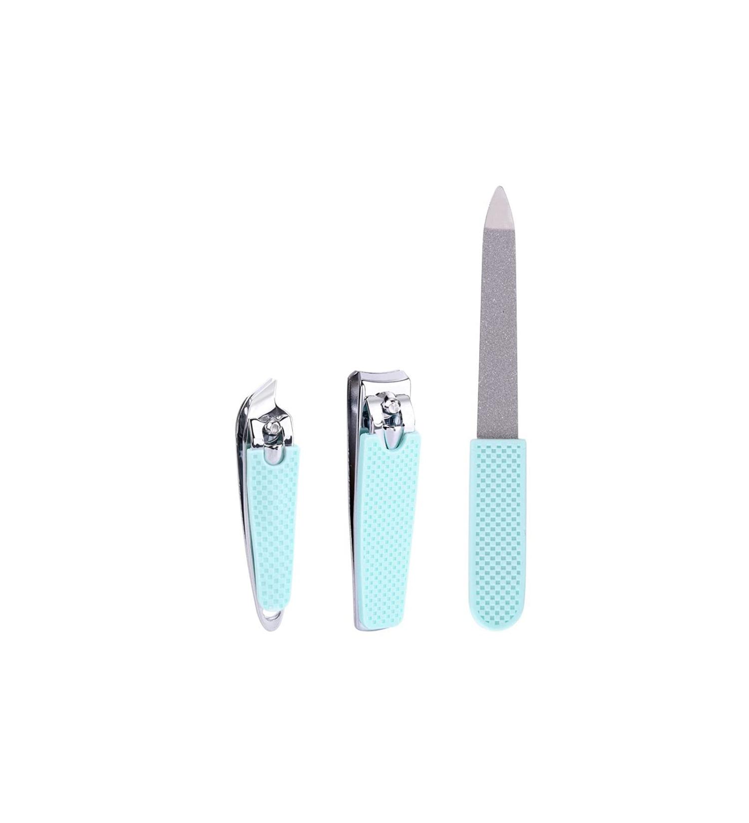 SVAASA Nail Clippers 3 Pieces Silica Gel Handle Nail Clipper Set Nail Tip Clipper Nail Cutter Pedicure Tools Manicure Set Kit Professional (Color : Blue) - Buy Online on GoSupps.com