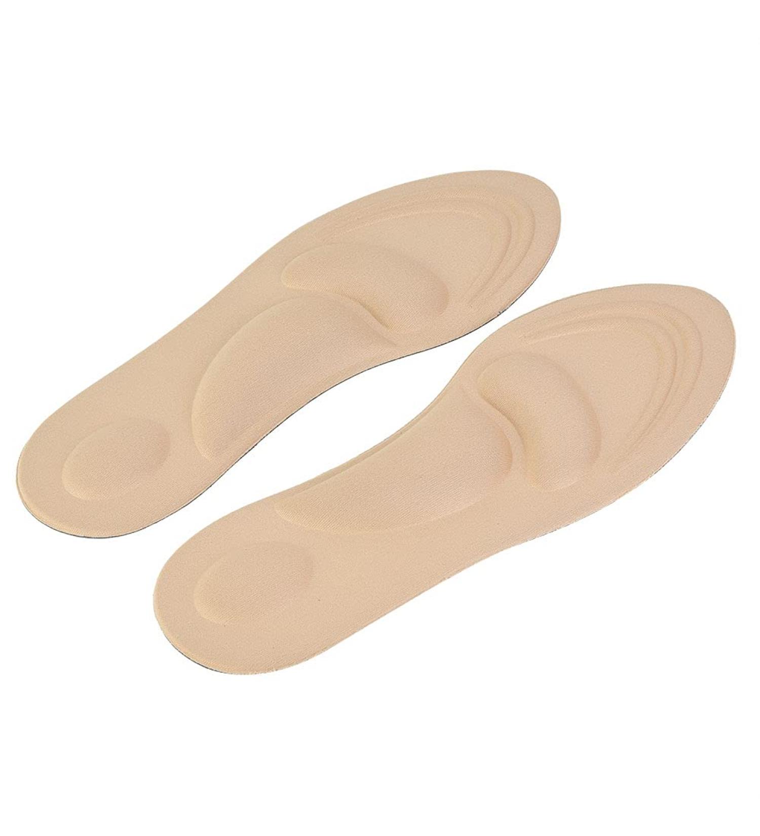 2pcs Memory Foam Shoe Insoles for Women - Beige Arch Support Inserts for Plantar Fasciitis Relief - Medical Grade Cushion Sneakers - Buy Online on GoSupps.com
